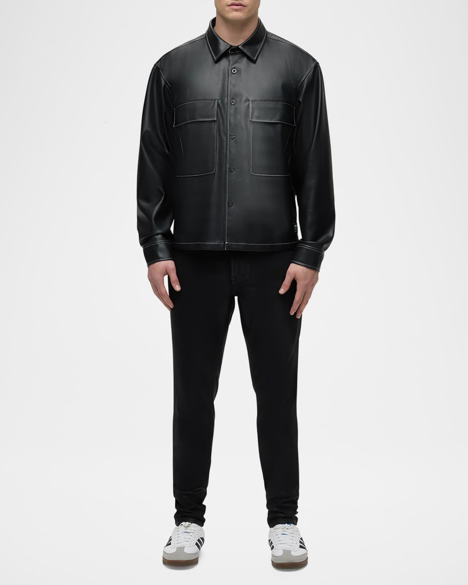 Mens Faux-Leather Overshirt Product Image