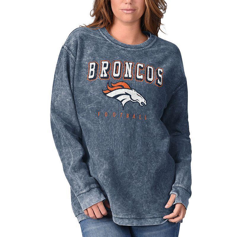 Women's G-III 4Her by Carl Banks Navy Denver Broncos Comfy Cord Pullover Sweatshirt,  Product Image