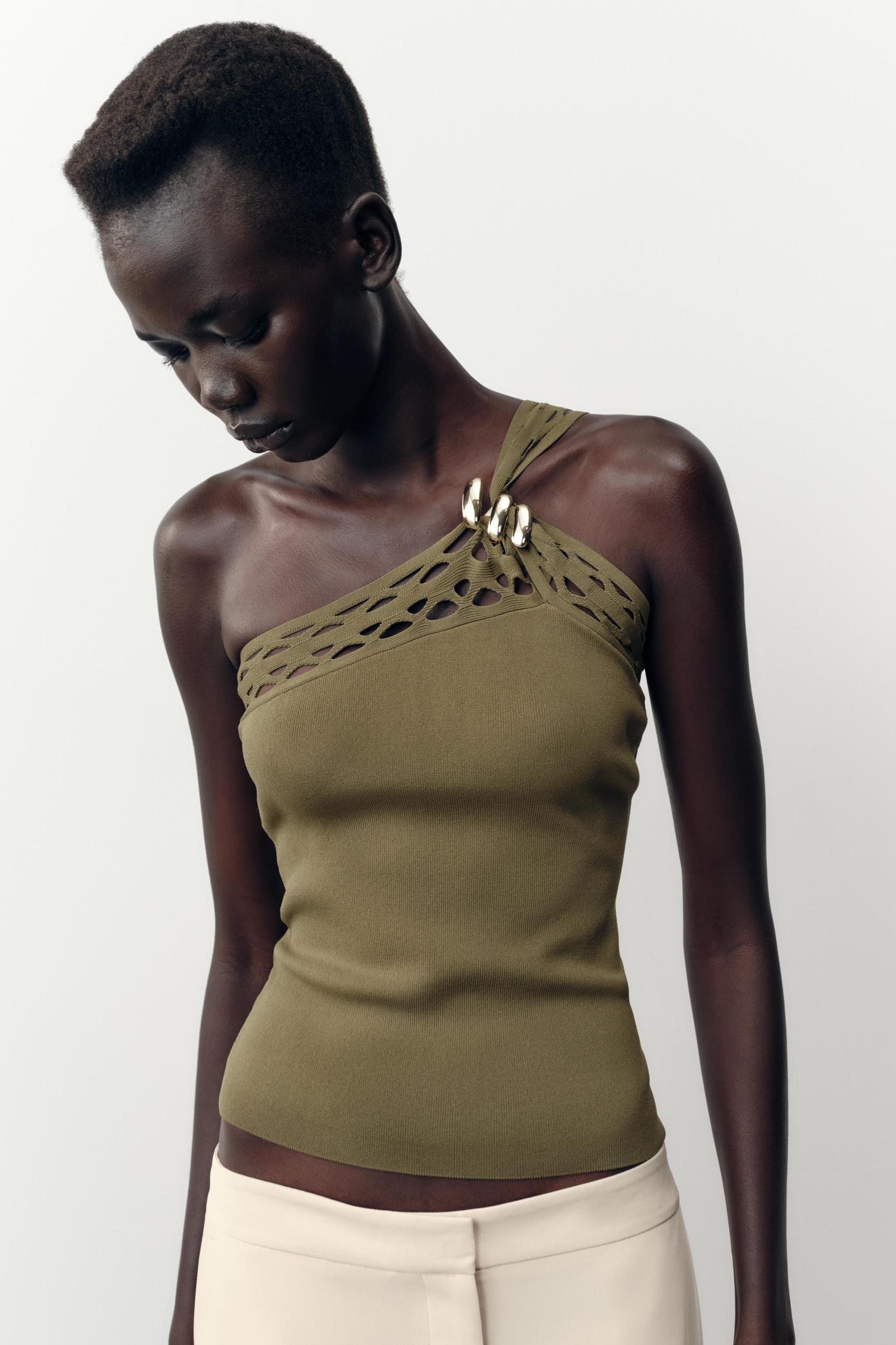 ASYMMETRIC KNIT TOP Product Image