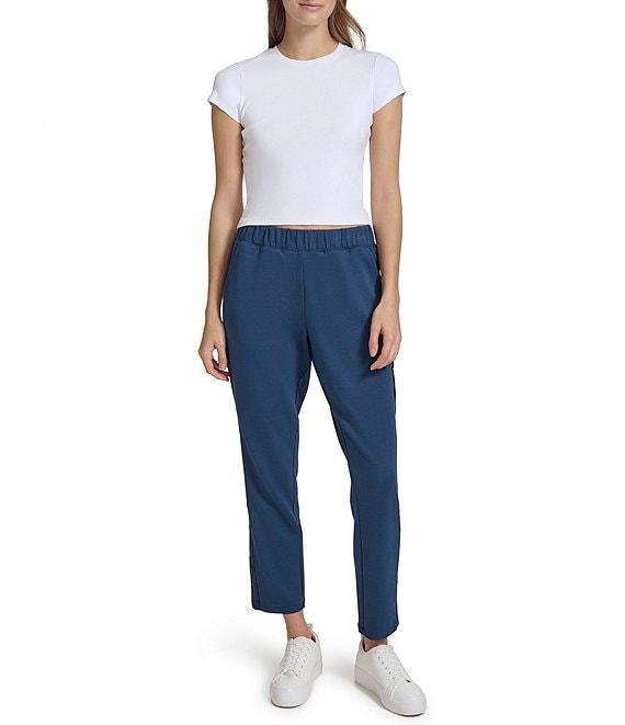 Andrew Marc Sport Scuba Pull-On Slim Leg Pant with Satin Trim Product Image