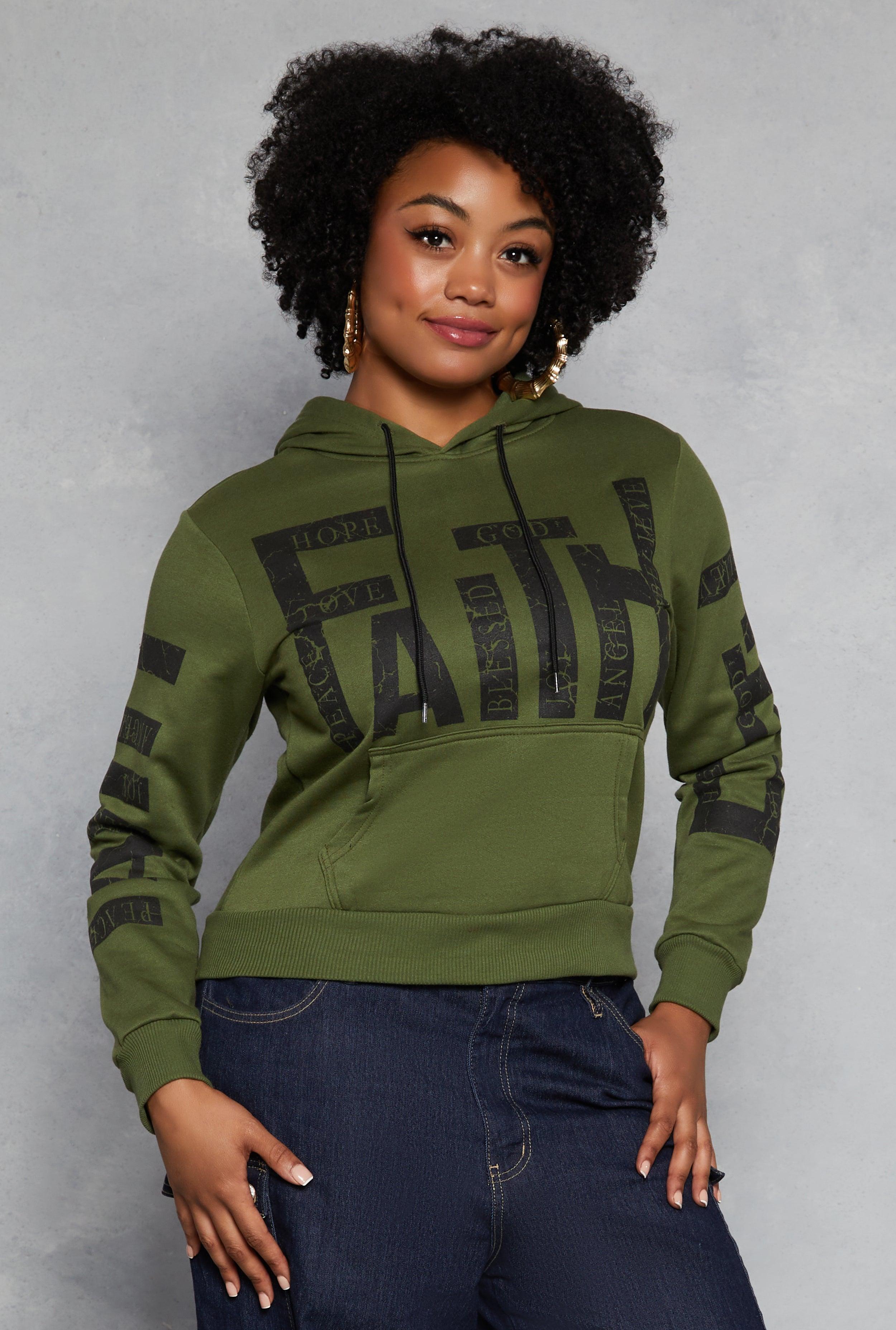 Womens Plus Size Faith Graphic Hooded Sweatshirt Product Image