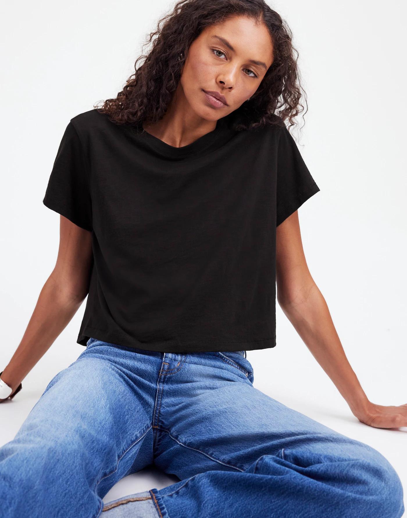 Slub Boxy-Crop Tee Product Image