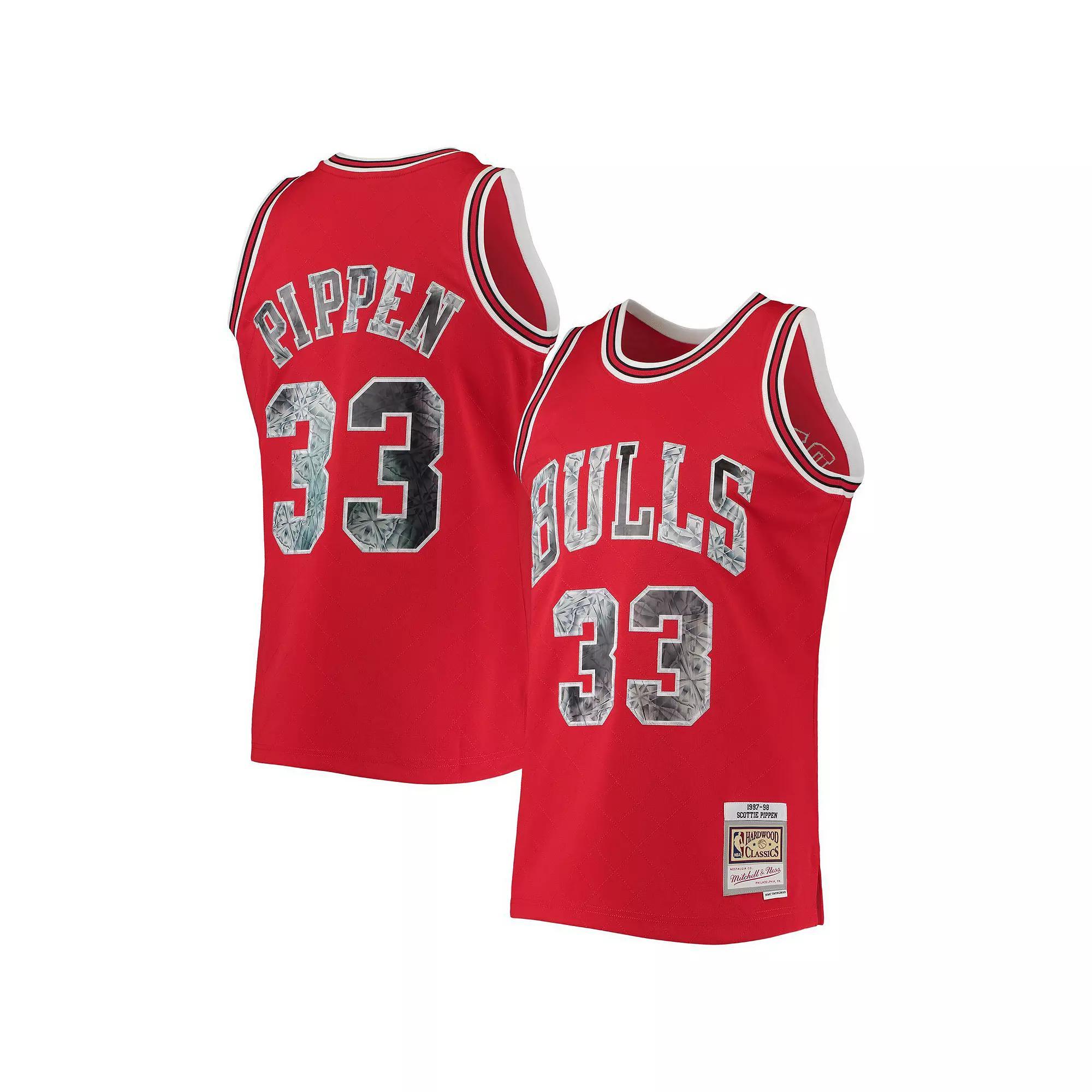 Men's Mitchell & Ness Scottie Pippen Red Chicago Bulls 1997/98 Hardwood Classics NBA 75th Anniversary Diamond Swingman Jersey,  Product Image
