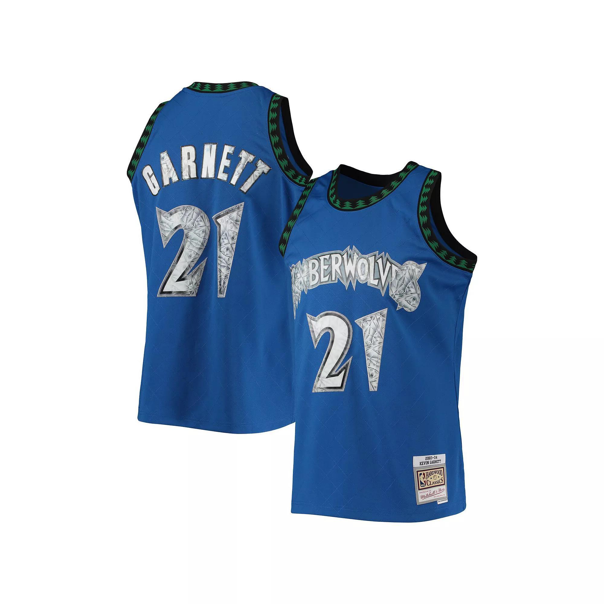 Men's Mitchell & Ness Kevin Garnett Blue Minnesota Timberwolves 1996-97 Hardwood Classics NBA 75th Anniversary Diamond Swingman Jersey, Size: Small Product Image