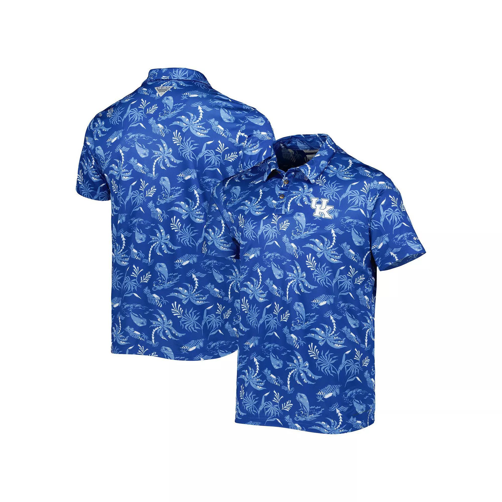 Men's Columbia Royal Kentucky Wildcats Super Terminal Tackle Omni-Shade Polo, Size: Medium, Blue Product Image