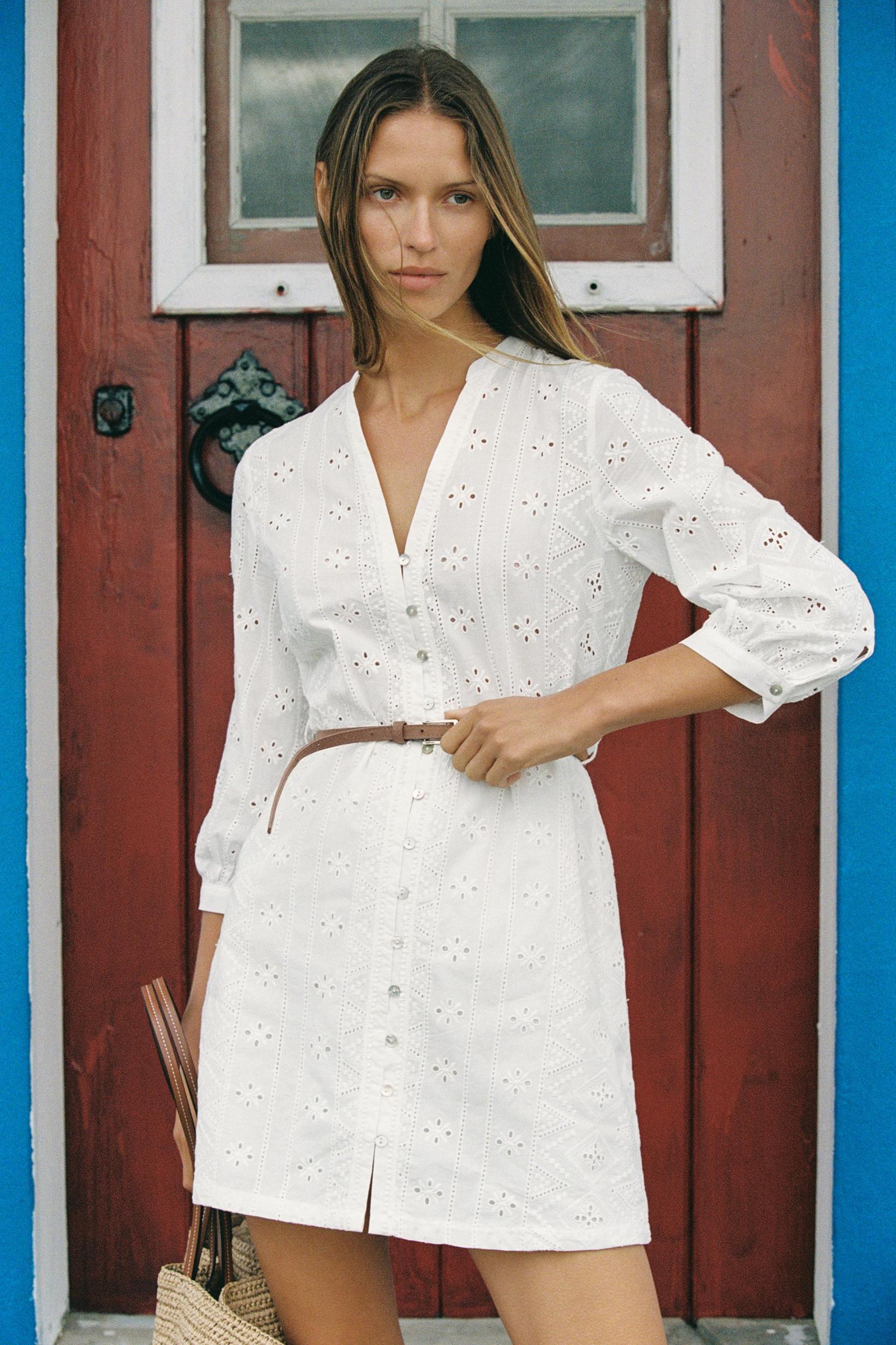 OPENWORK EMBROIDERED MINI DRESS Product Image