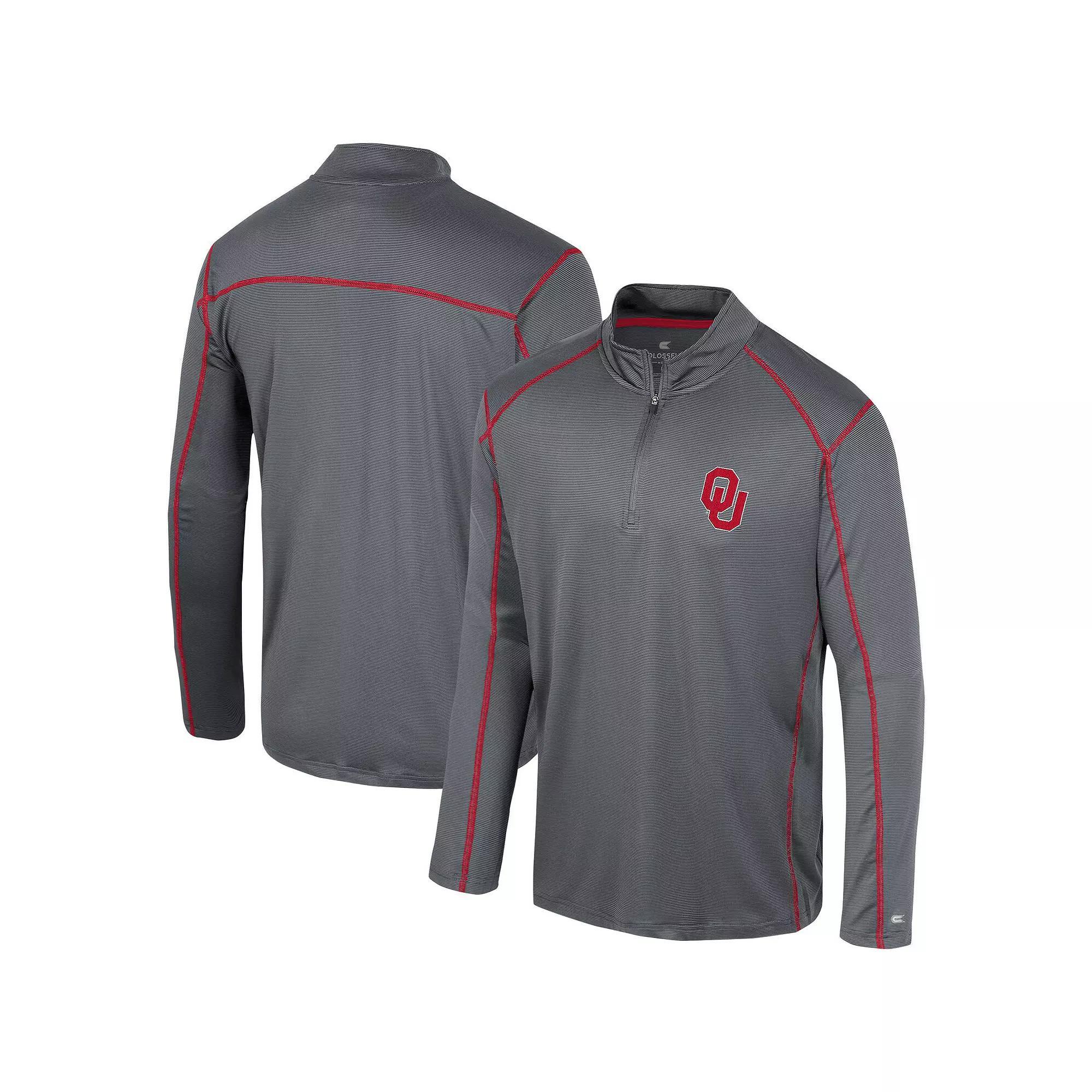 Men's Colosseum Black Oklahoma Sooners Cameron Quarter-Zip Windshirt,  Product Image