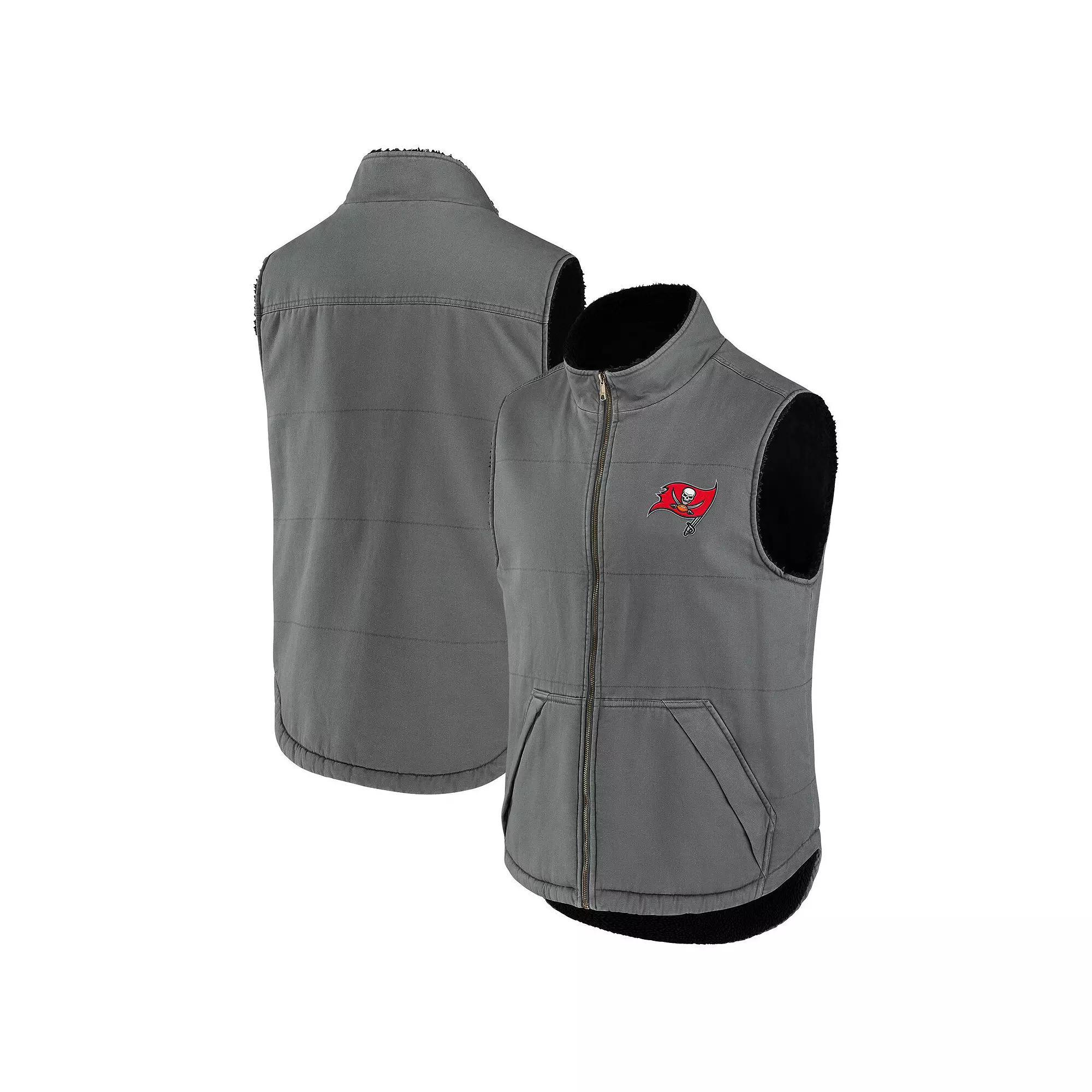 Men's NFL x Darius Rucker Collection by Fanatics Gray Tampa Bay Buccaneers Sherpa-Lined Full-Zip Vest,  Product Image