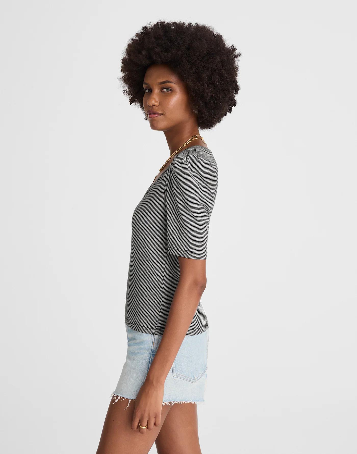 Puff-Sleeve Scoopneck Tee Product Image