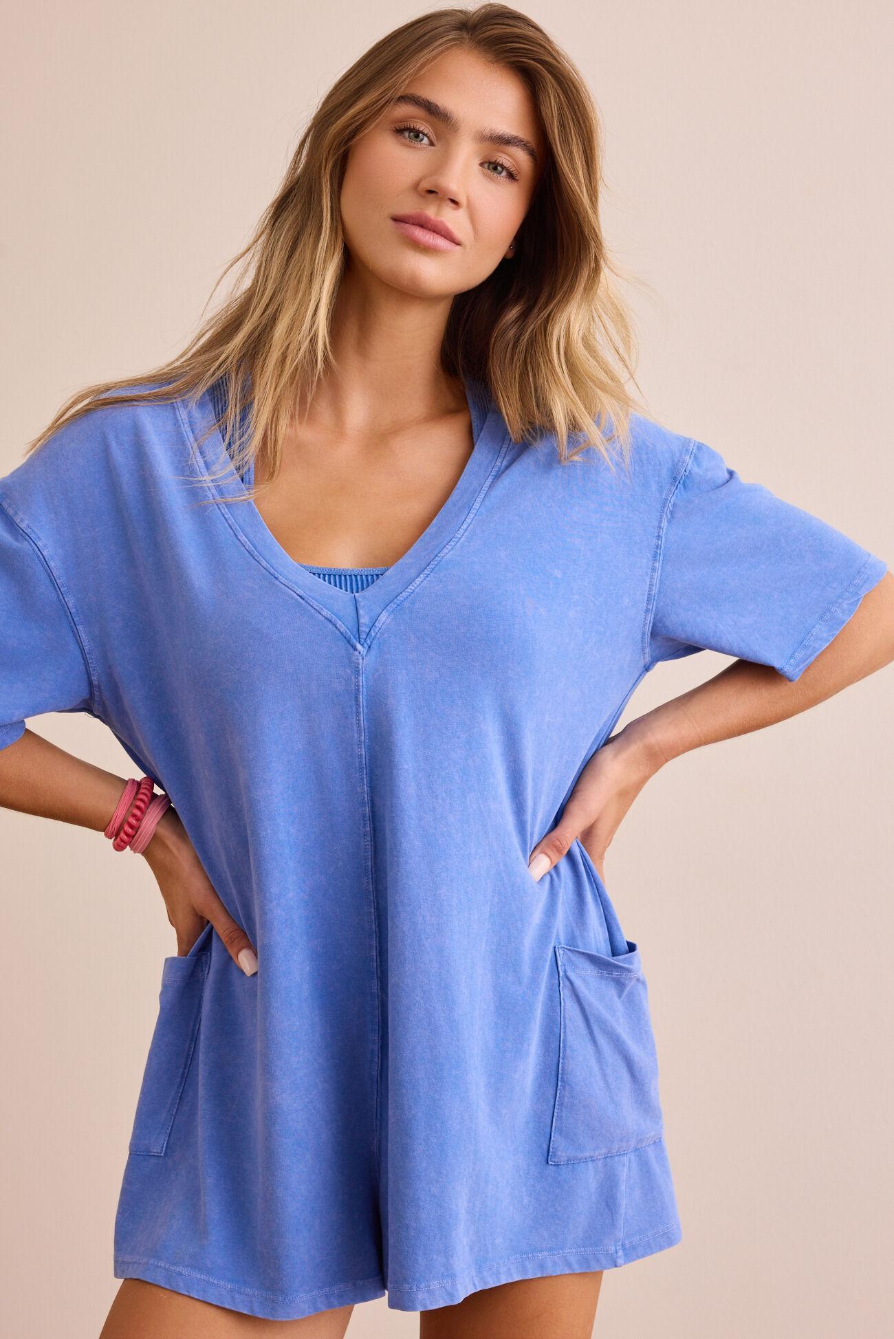 Hang Tough Washed Reversible Tee Romper Product Image