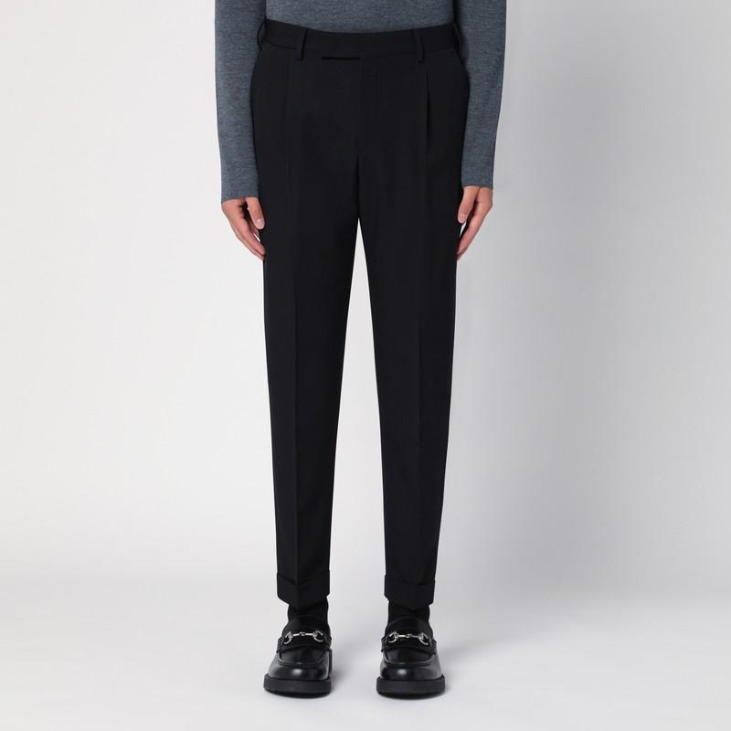 PT TORINO Black Virgin Wool Rebel Trousers Product Image