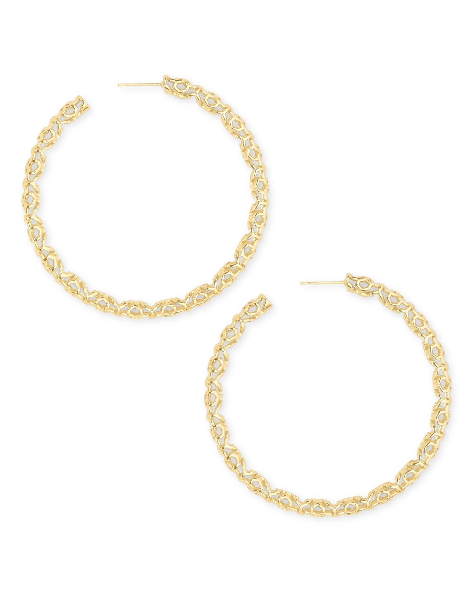 Maggie Hoop Earrings in Gold Filigree Product Image