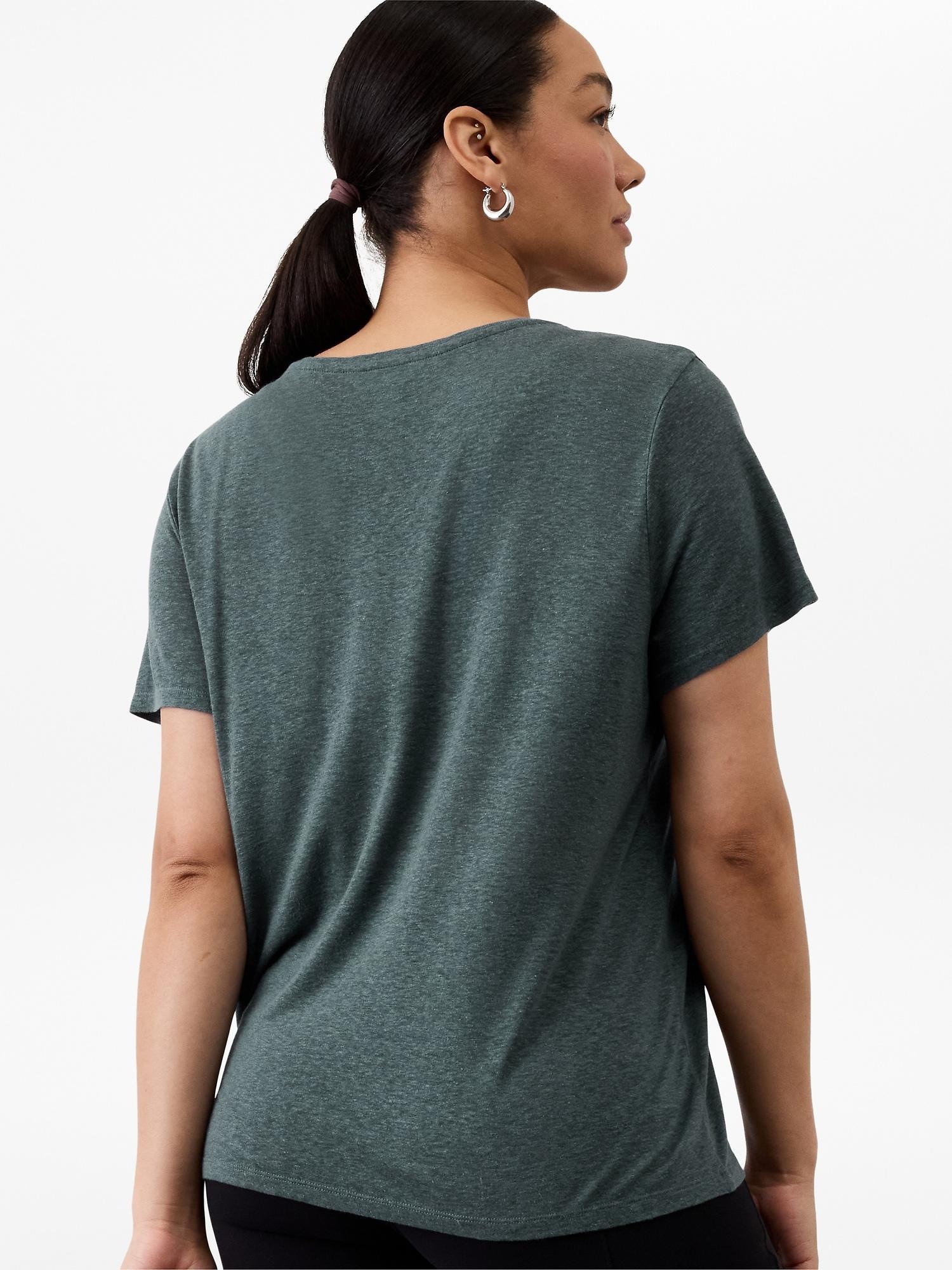 Getaway Linen Blend V-Neck Tee Product Image