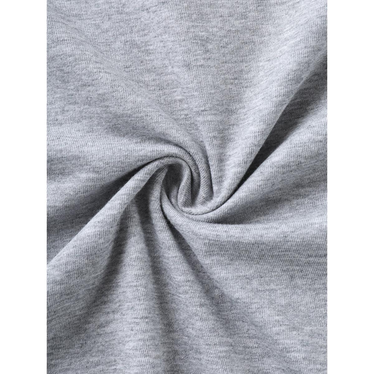 Plus Size Butterflies Pattern V-Neck T-Shirt Mediumgray Women Non Butterfly V-neck Everyday-Casual T-shirts BloomChic 18-20/2X Product Image