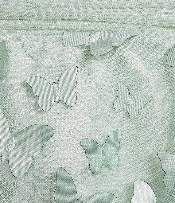 Dear Moon Strapless Glitter Mesh 3D Butterfly Applique Lace Up Back Dress Product Image