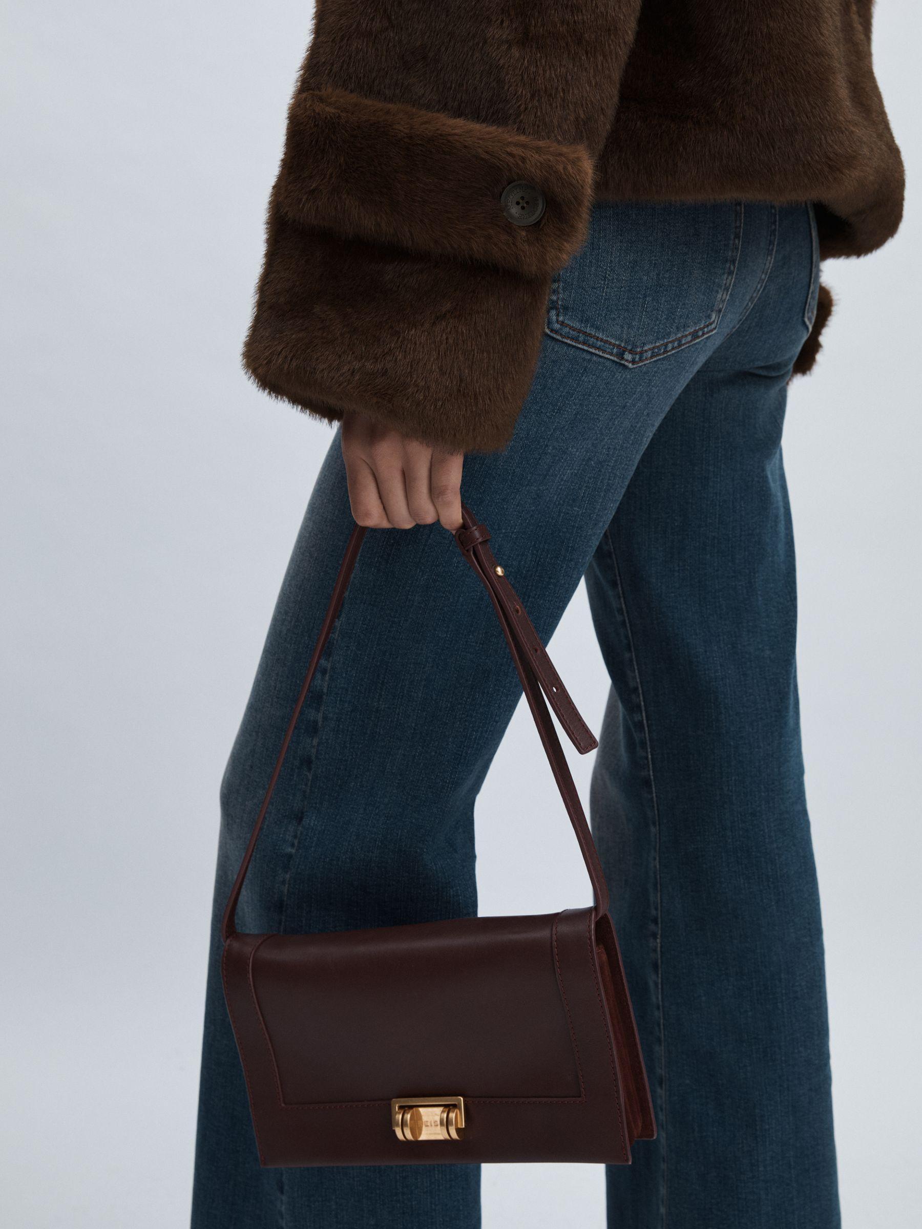 Meotine Faux-Fur Button-Through Jacket in Brown Product Image