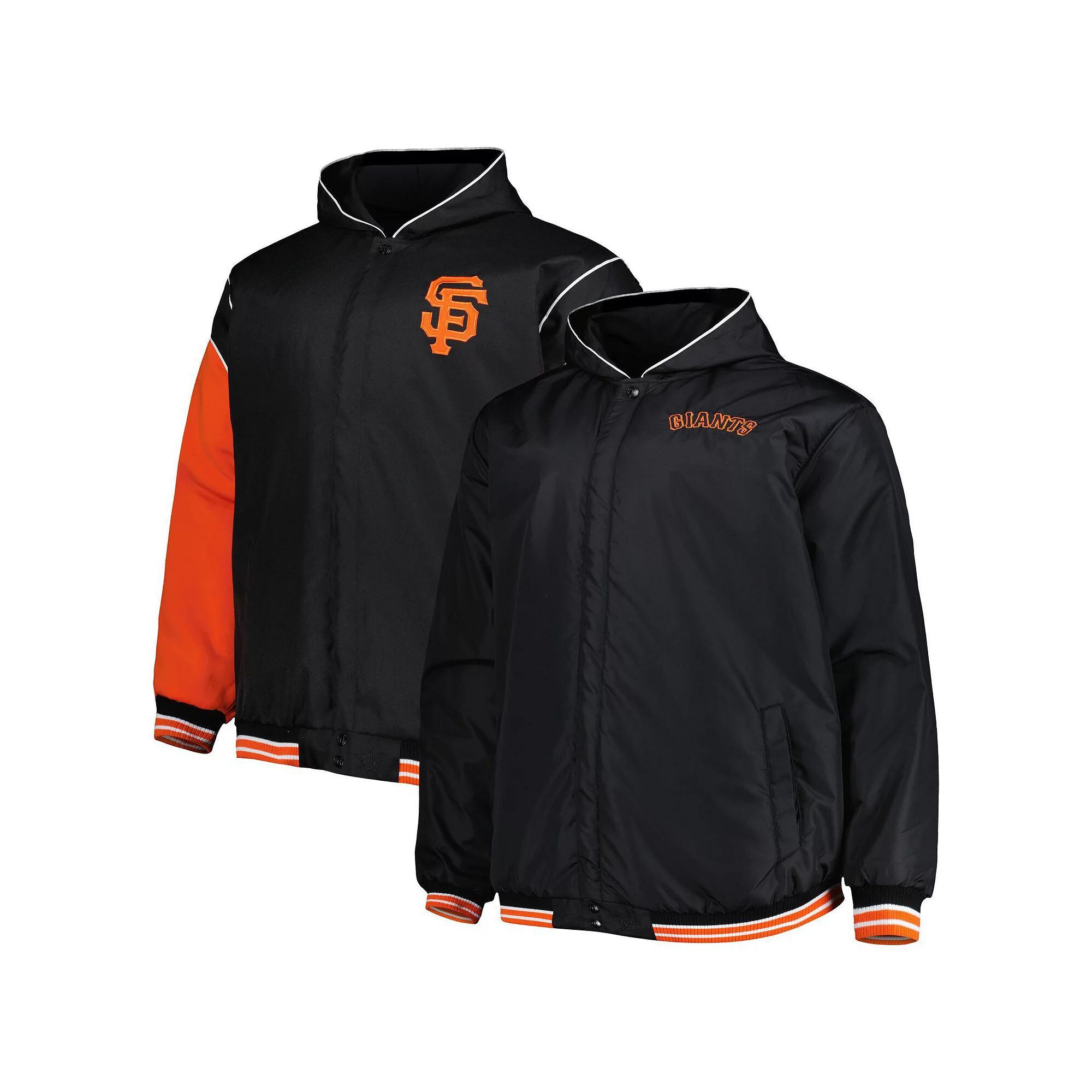 Men's JH Design Black San Francisco Giants Reversible Fleece Full-Snap Hoodie Jacket,  Product Image