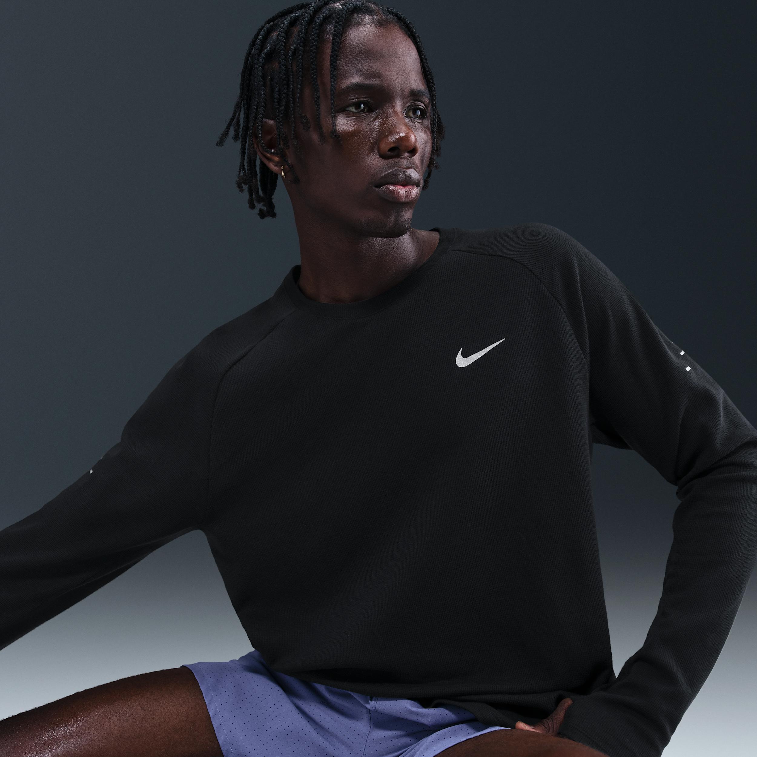 Nike Mens Stride Dri-FIT Running Waffle Crew | HV2705-010 Product Image