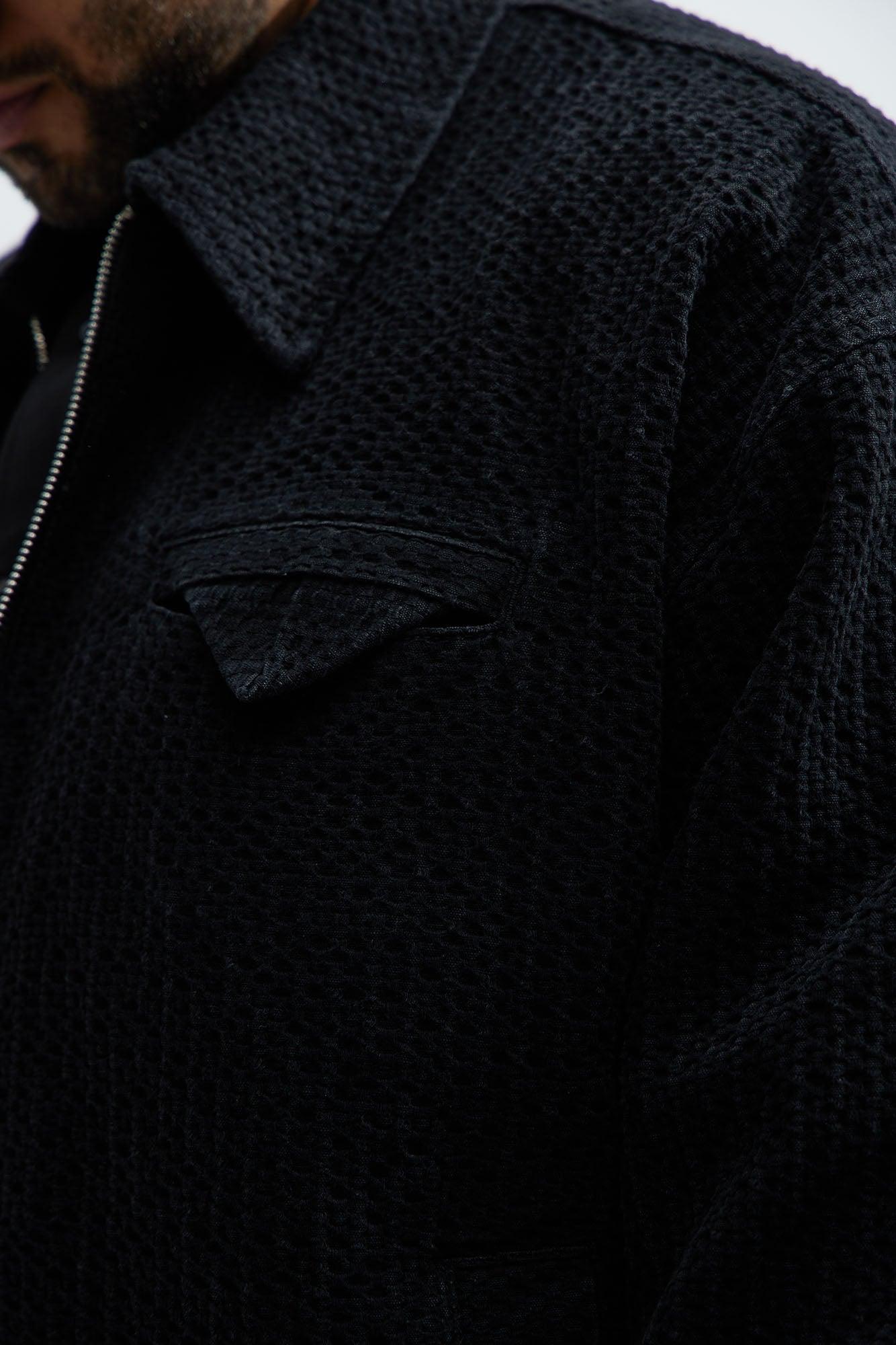 Warsaw Cropped Denim Work Trucker - Black Product Image