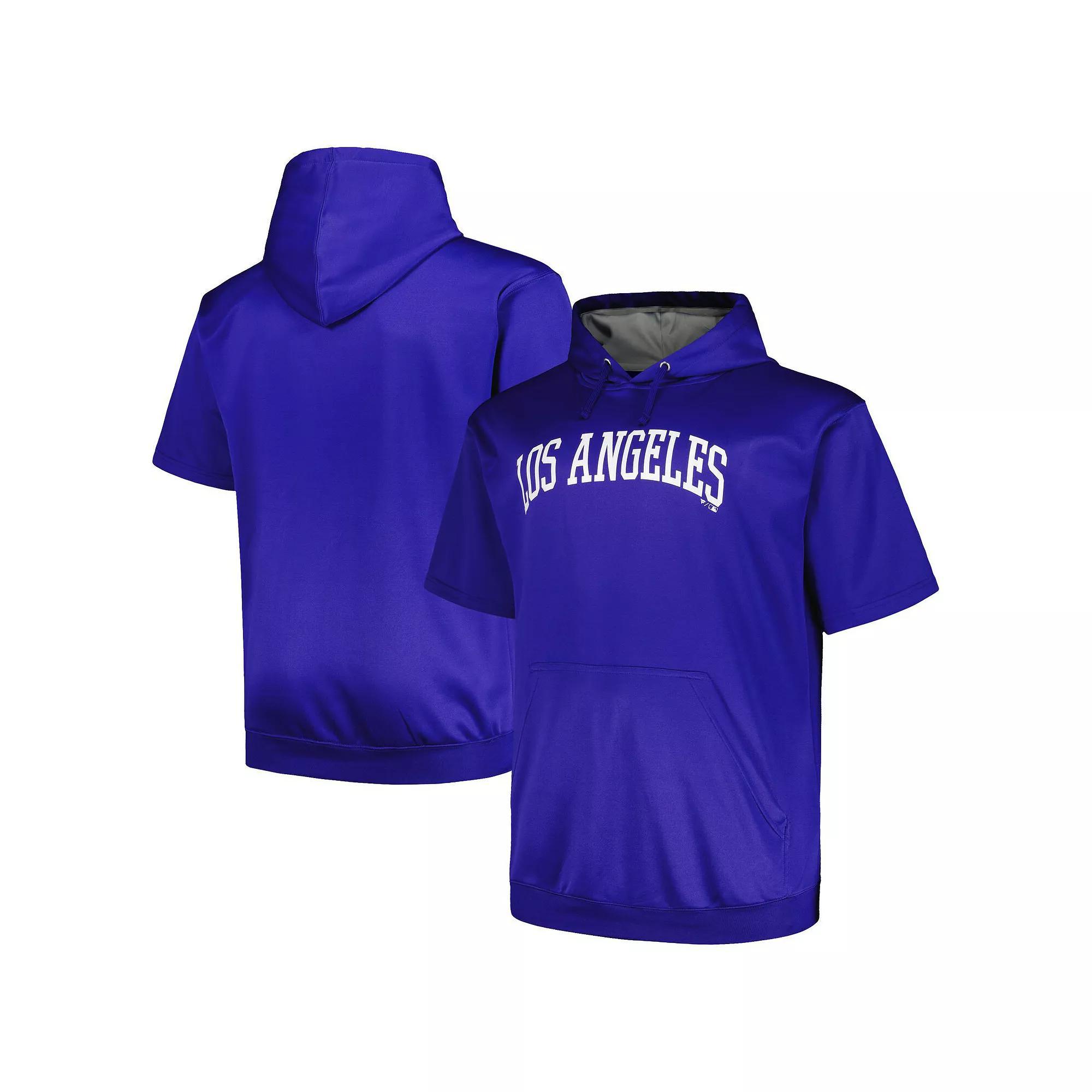 Men's Profile Royal Los Angeles Dodgers Big & Tall Contrast Short Sleeve Pullover Hoodie, Size: 3XLT, Blue Product Image