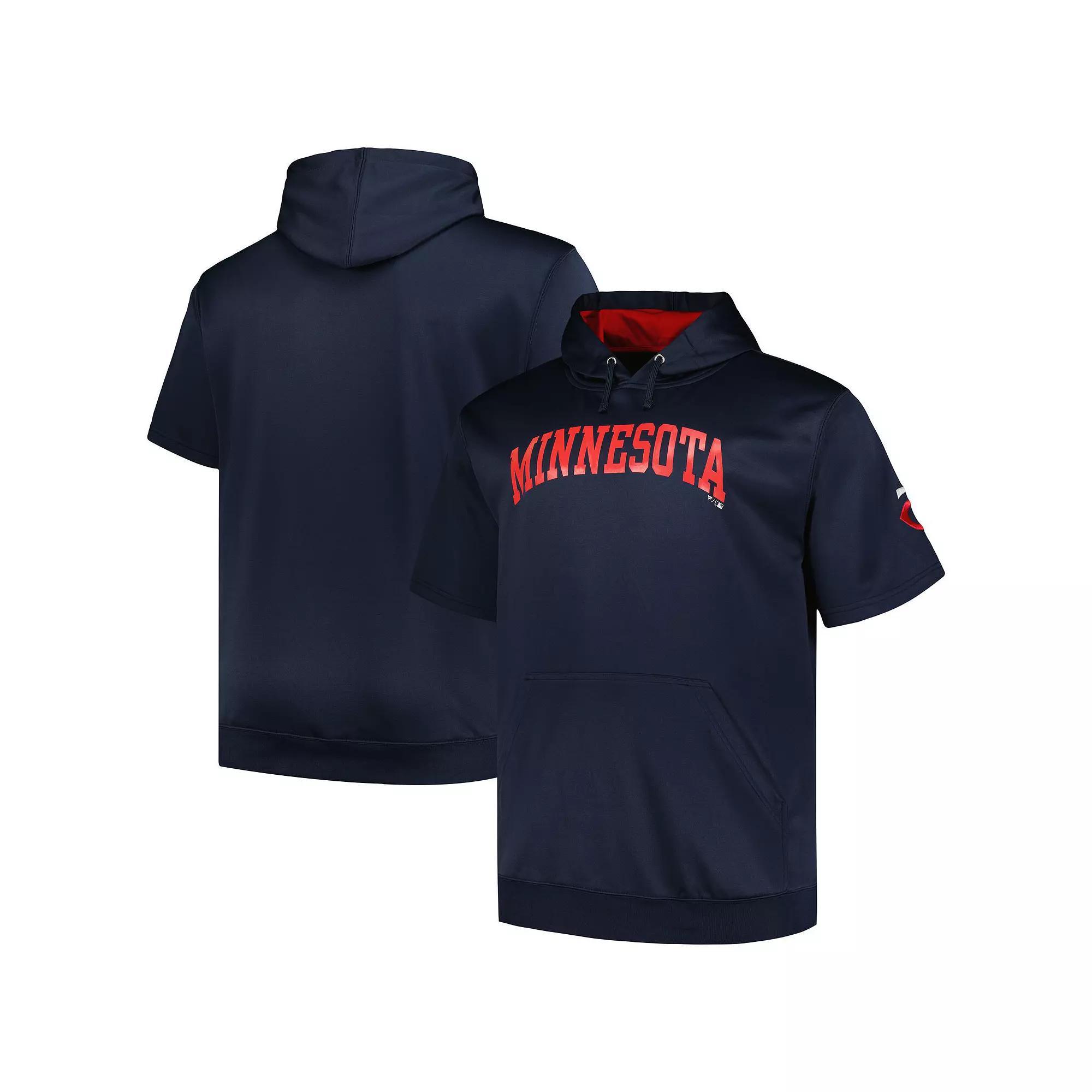 Men's Profile Navy Minnesota Twins Big & Tall Contrast Short Sleeve Pullover Hoodie,  Product Image