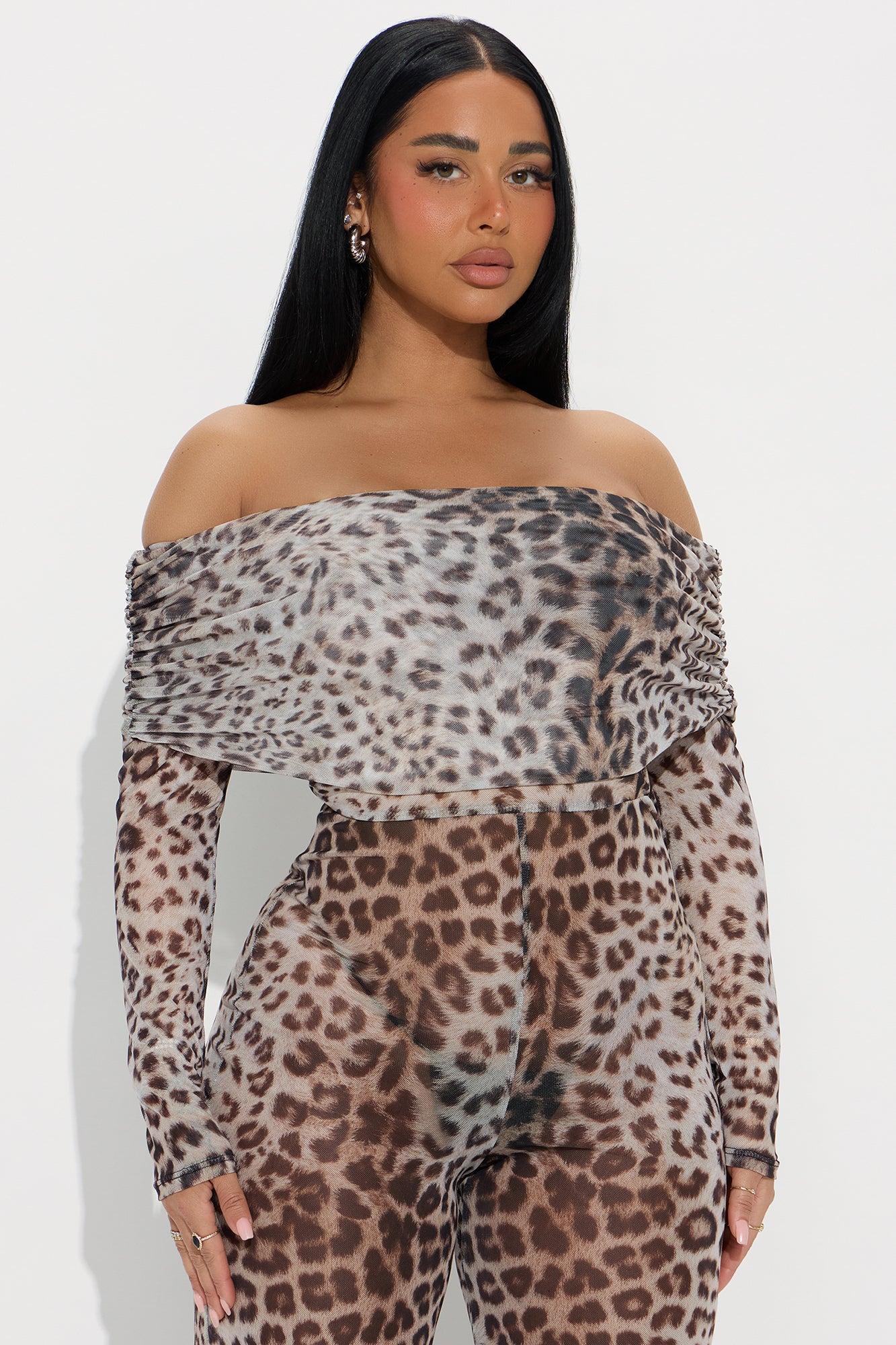 Let It Get Wild Mesh Jumpsuit - Brown Combo Female Product Image