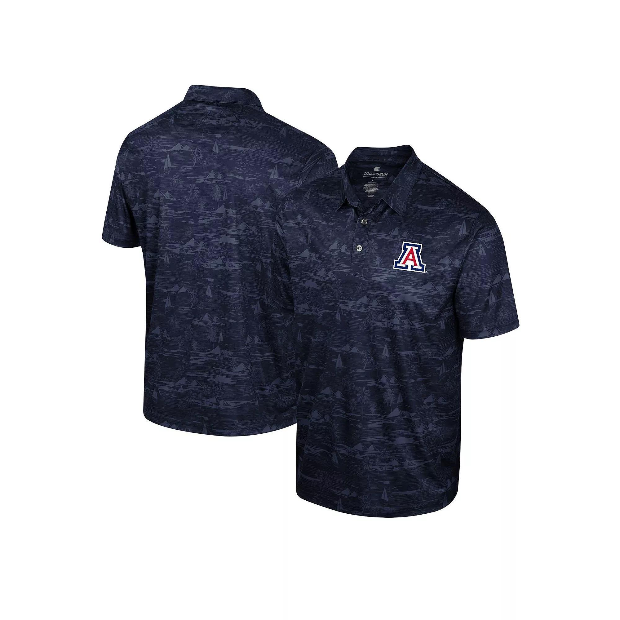Men's Colosseum Navy Auburn Tigers Daly Print Polo,  Product Image