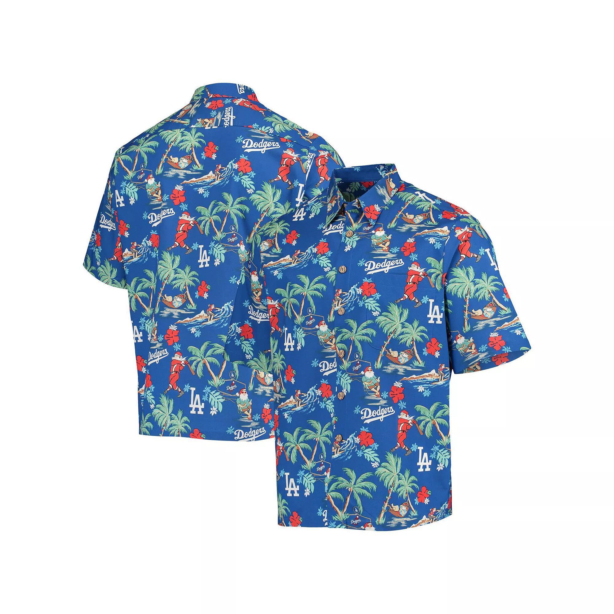 Men's Reyn Spooner Royal Los Angeles Dodgers Holiday Button-Up Shirt, Size: Medium, Blue Product Image