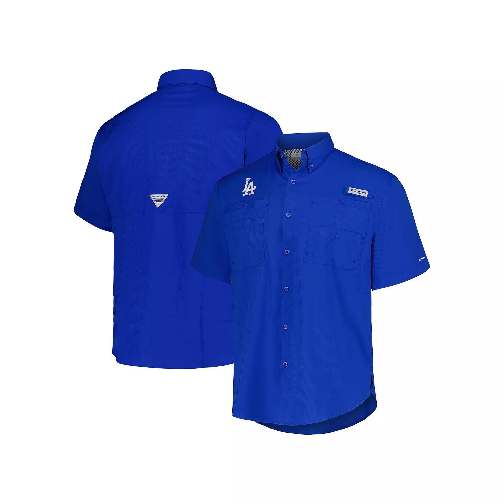 Men's Columbia Royal Los Angeles Dodgers Tamiami Omni-Shade Button-Down Shirt,  Product Image