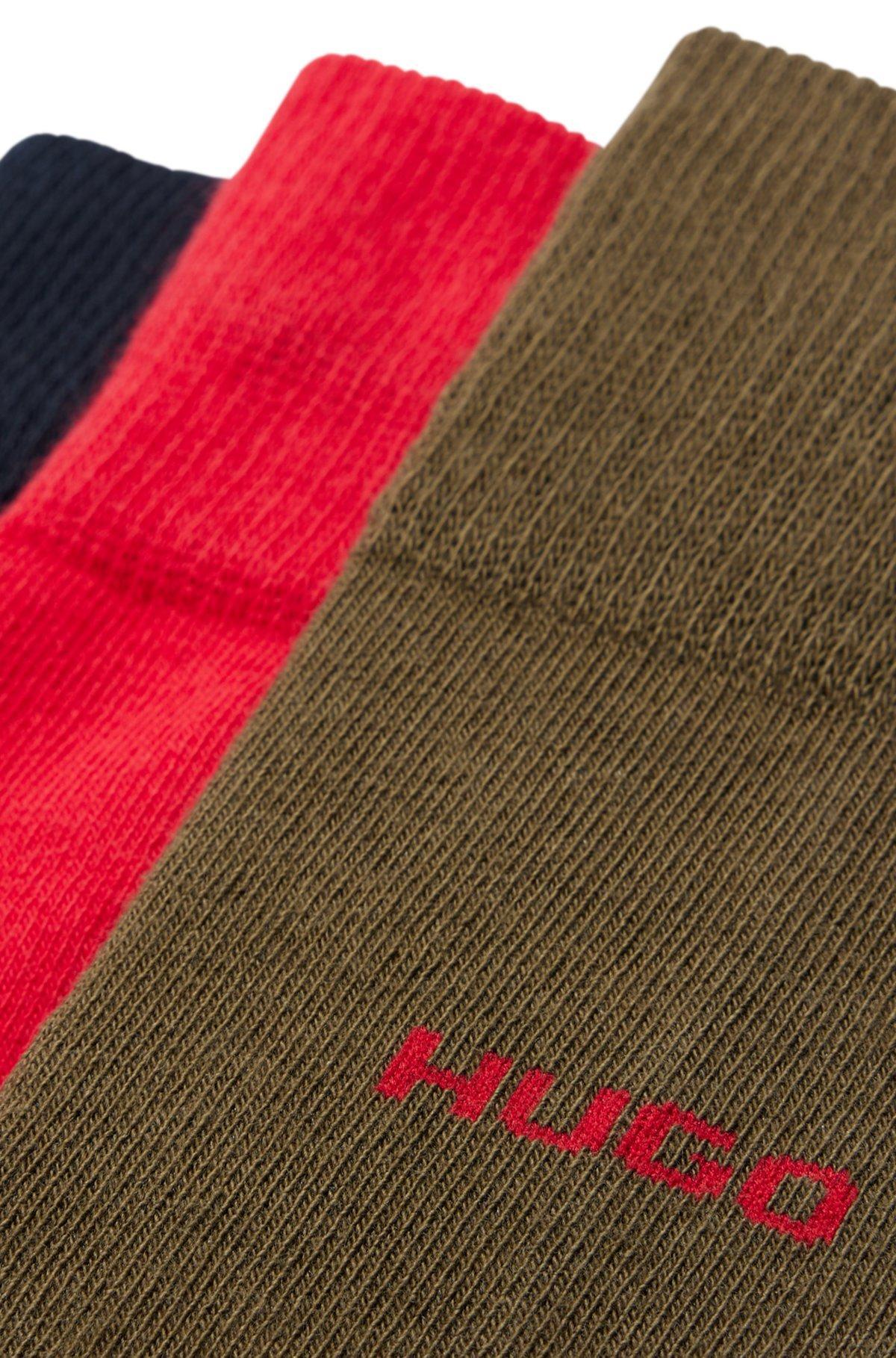 Three-pack of regular-length socks with logos Product Image