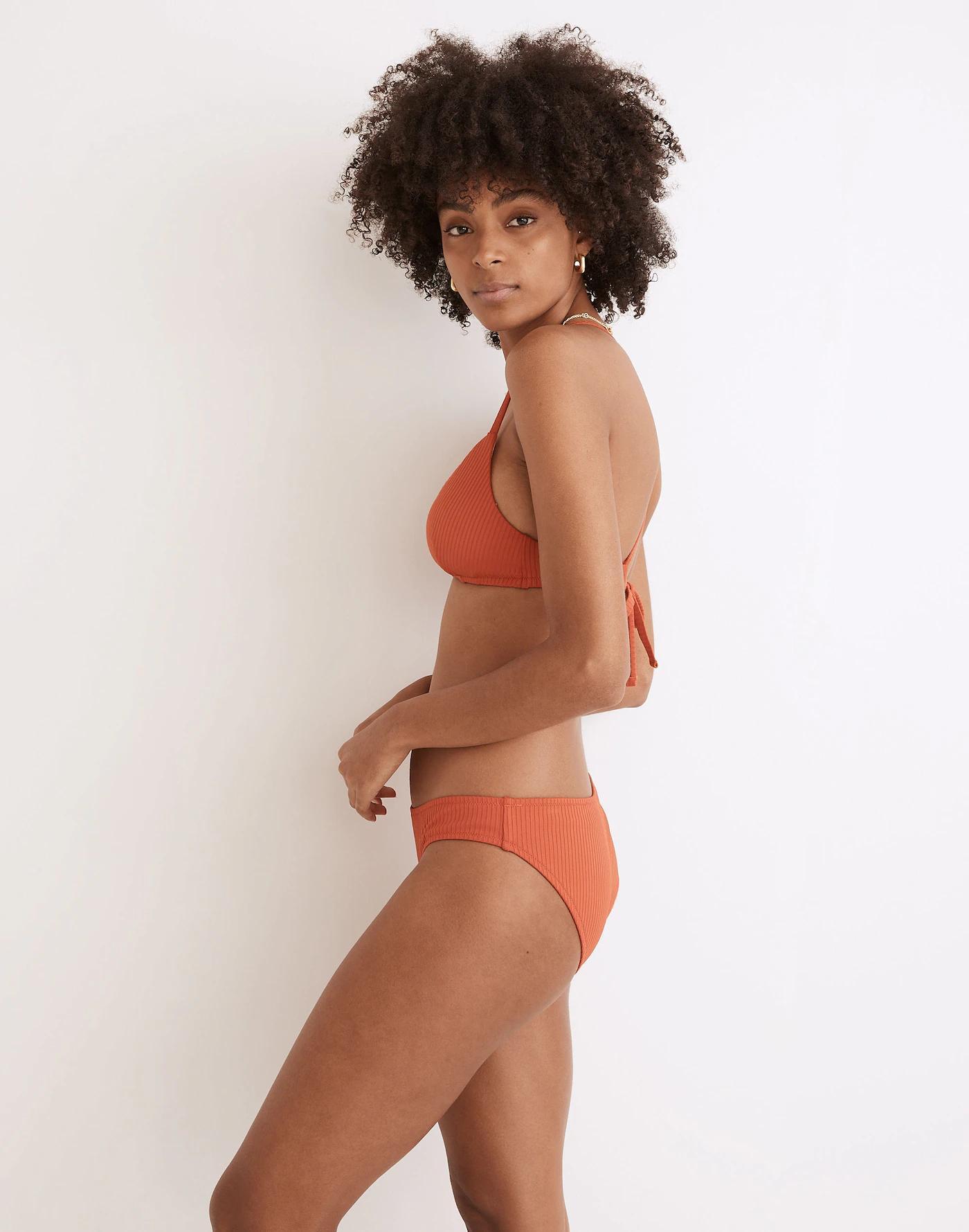 Madewell Second Wave Ribbed Classic Bikini Bottom Product Image