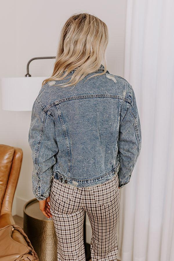 The Ronan Distressed Denim Jacket in Medium Wash Product Image