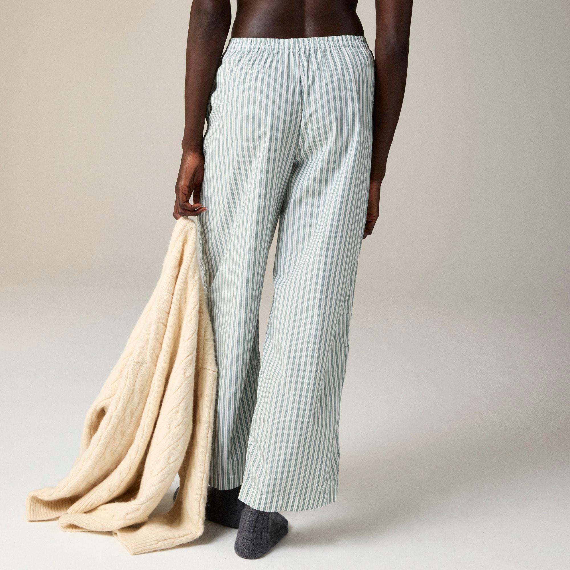 Cotton poplin pajama pant in stripe Product Image