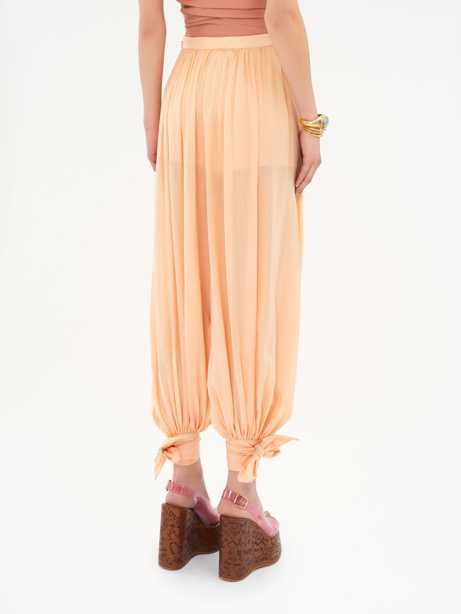 Fluid pleated pants in silk charmeuse Product Image