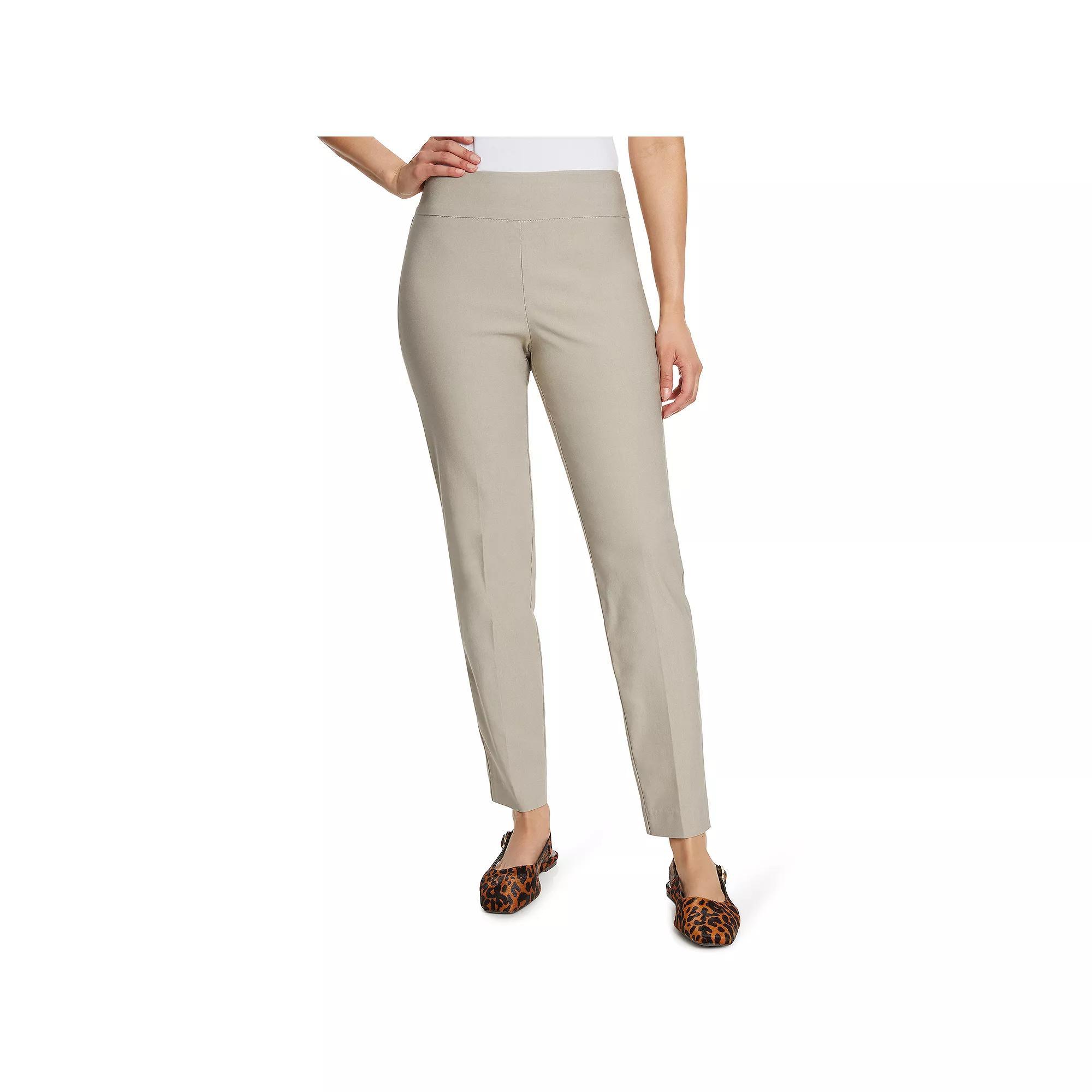 Petite Gloria Vanderbilt Slimming Pull-On Trousers, Womens Grey Grey Product Image