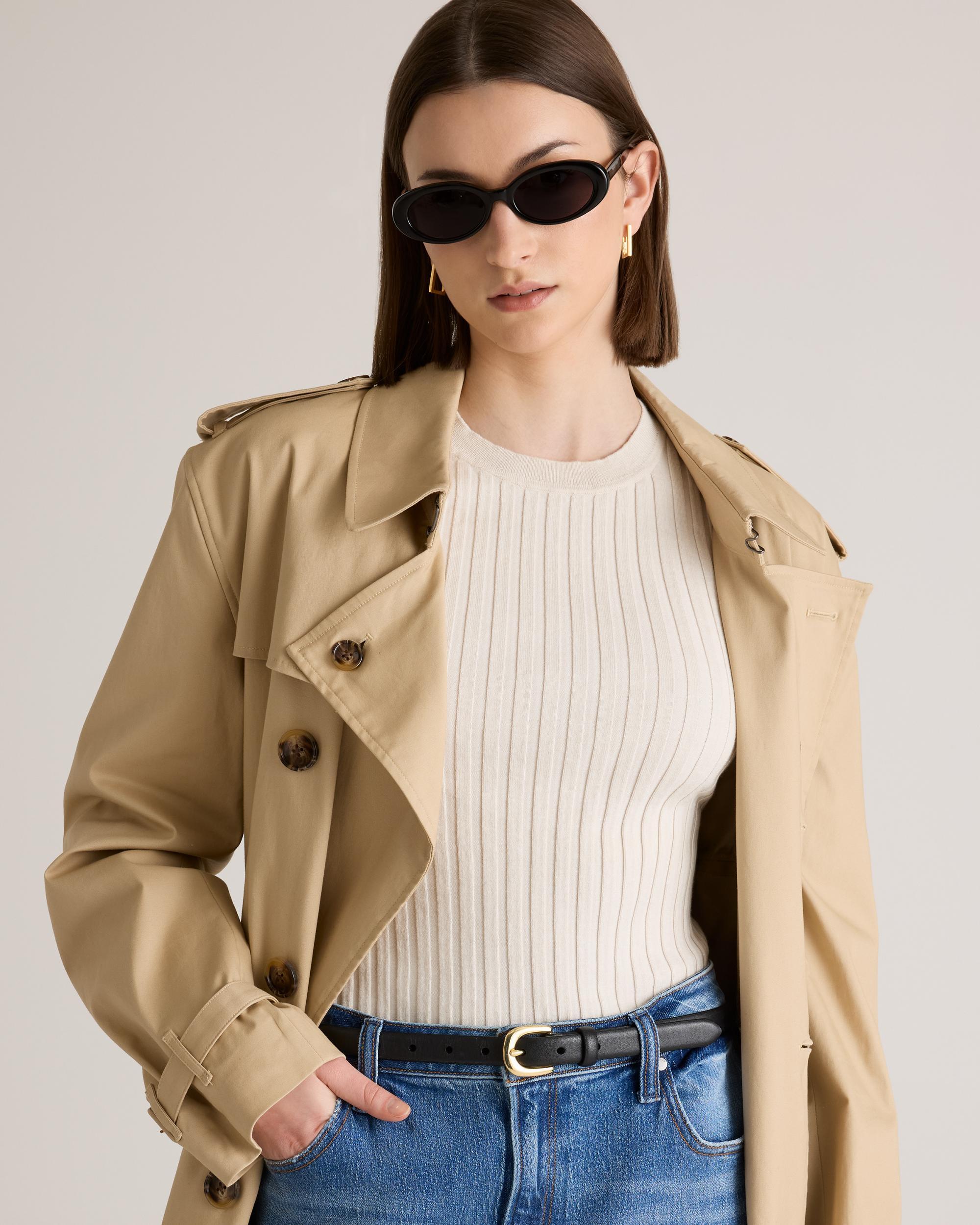 Quince | Women's Cotton Cashmere Ribbed Long Sleeve Sweater Size XL Product Image