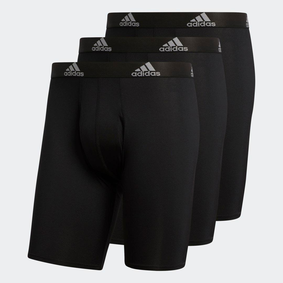 adidas Performance Long Boxer Brief Underwear 3-Pack Light Onix) Men's Underwear Product Image