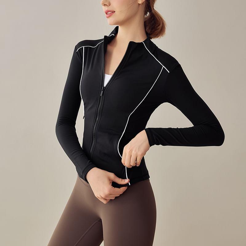 Striped Zip Sports Jacket Product Image