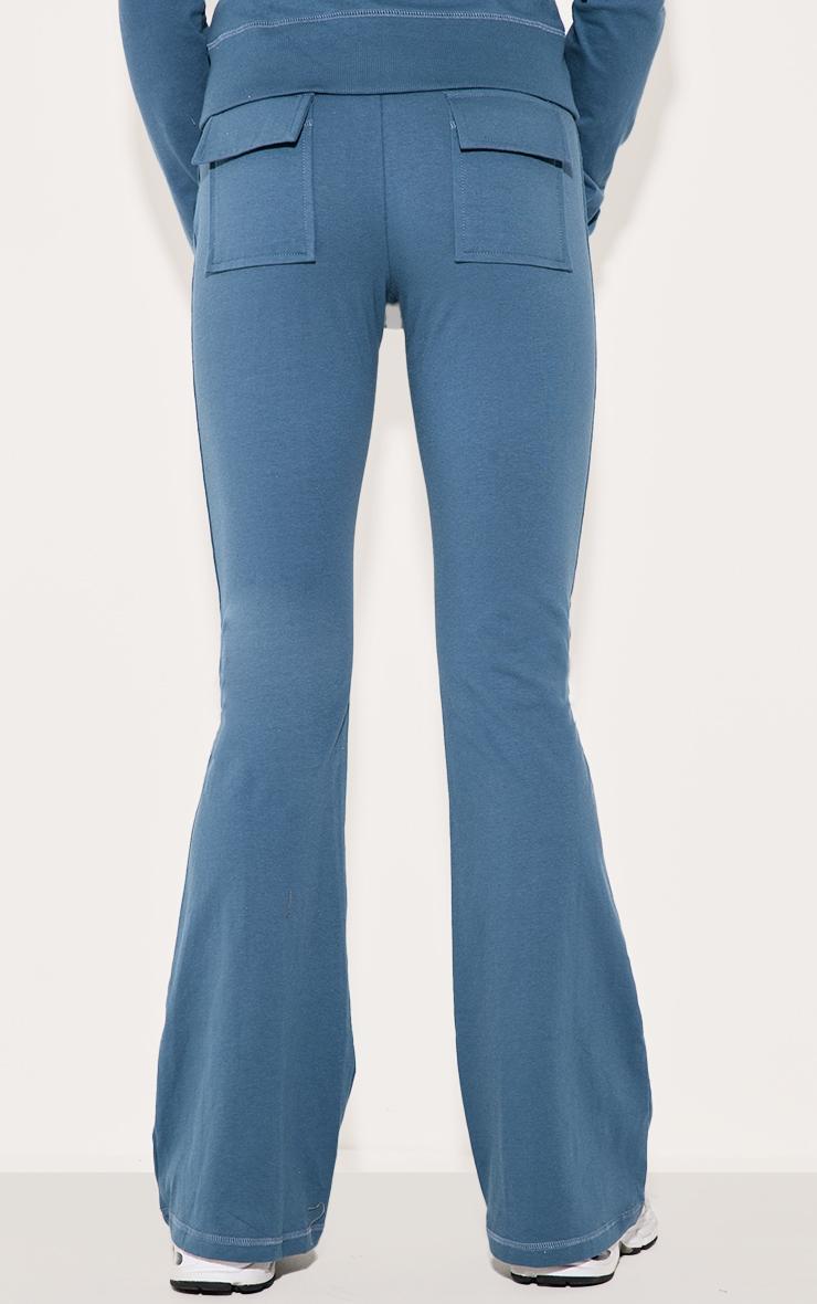 Midnight Blue Low Rise Skinny Flare Pants Product Image