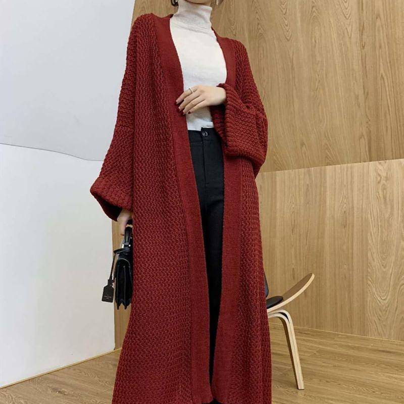 Plain Maxi Open Front Cardigan Product Image