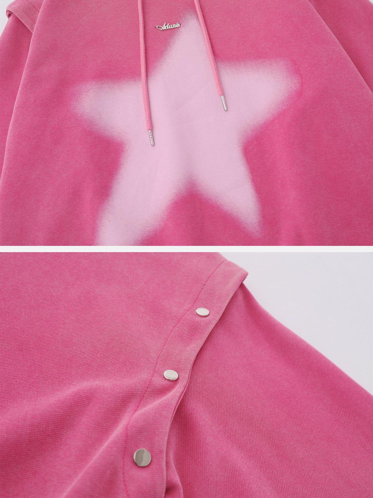 Aelfric Eden Detachable Sleeve Star Washed Hoodie Product Image