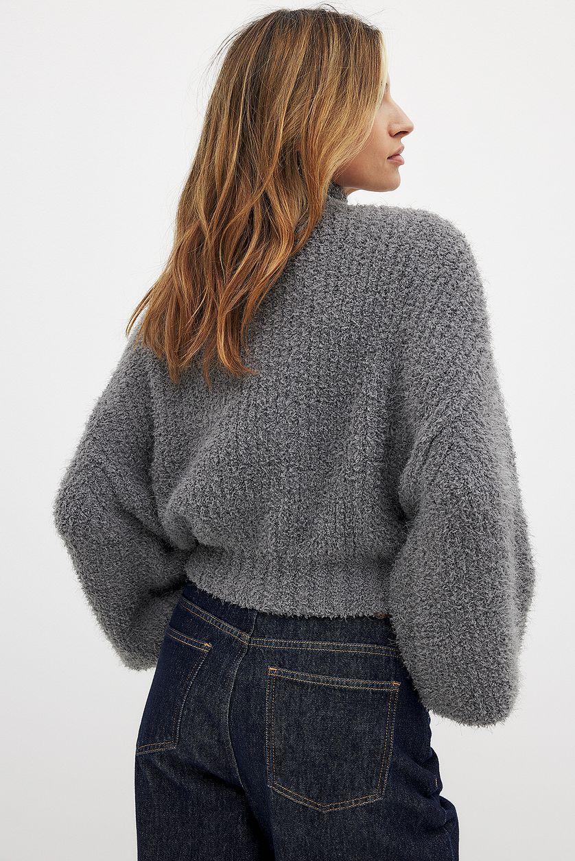 Fluffy Knitted Turtleneck Sweater Product Image