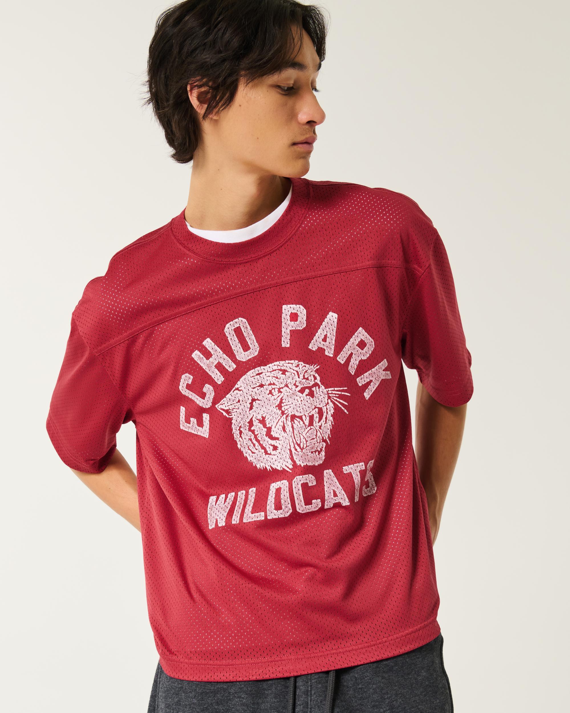 Boxy Crop Mesh Graphic Jersey Product Image