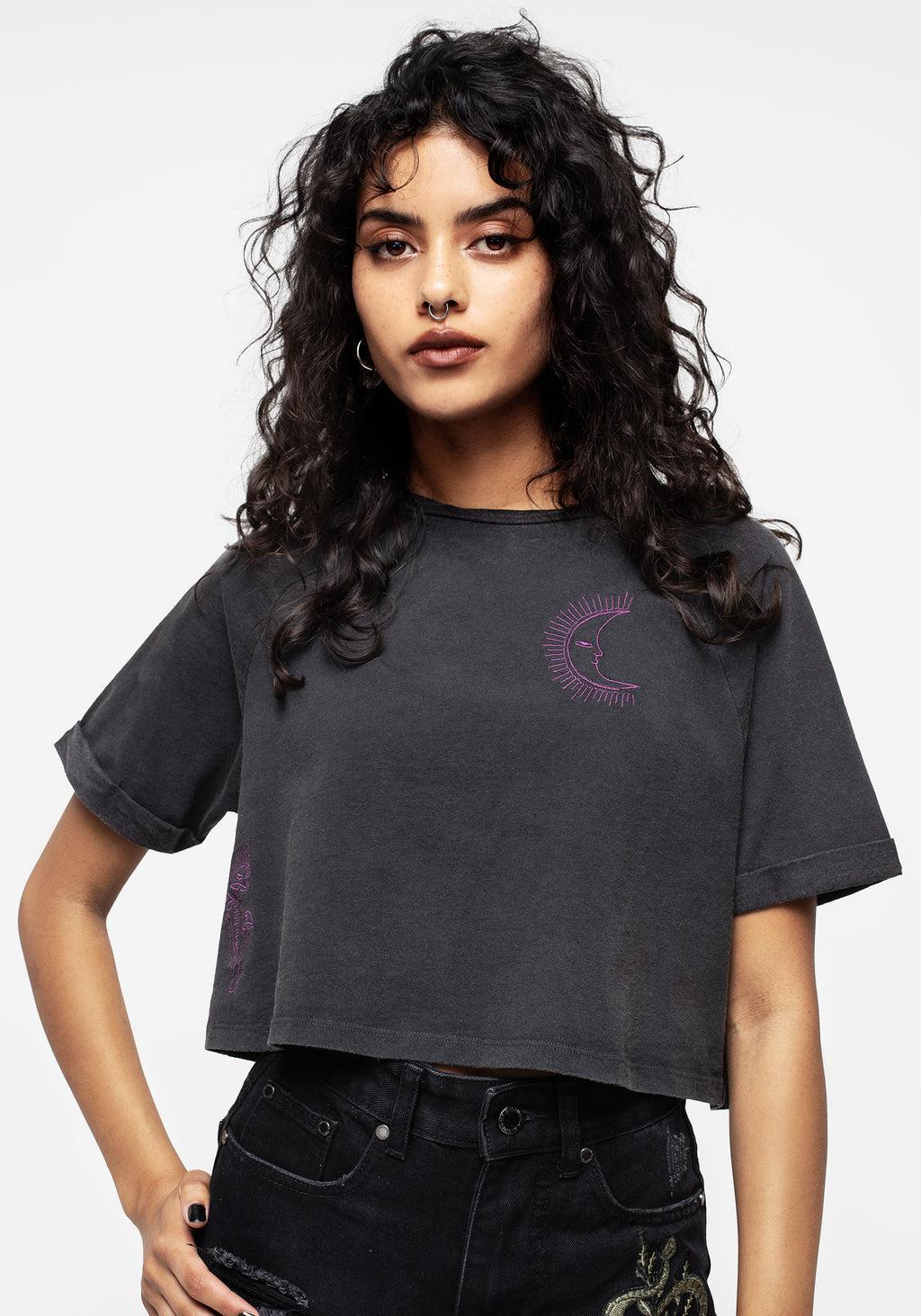 Scutellaria Embroidered Boxy Crop Tee Product Image