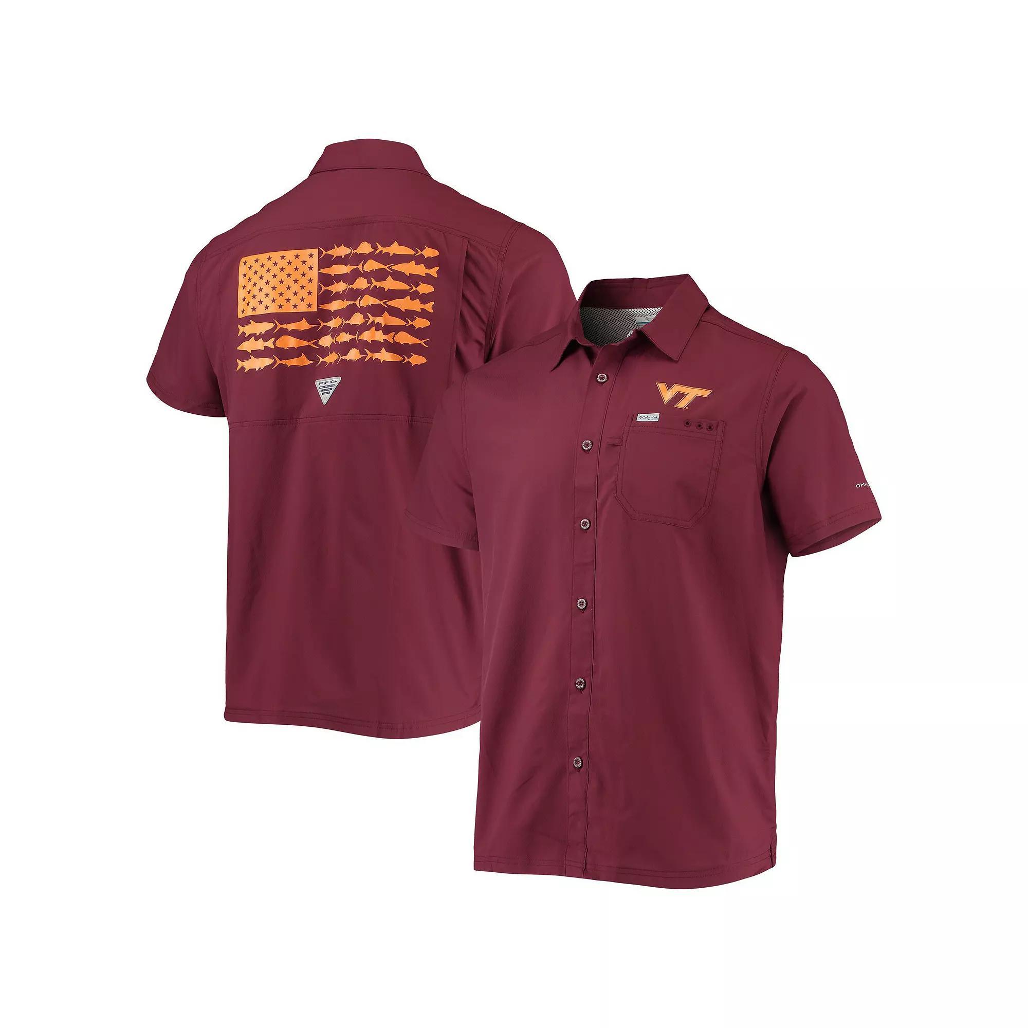Columbia Men's Collegiate PFG Slack Tide Camp Shirt - Virginia Tech- Product Image