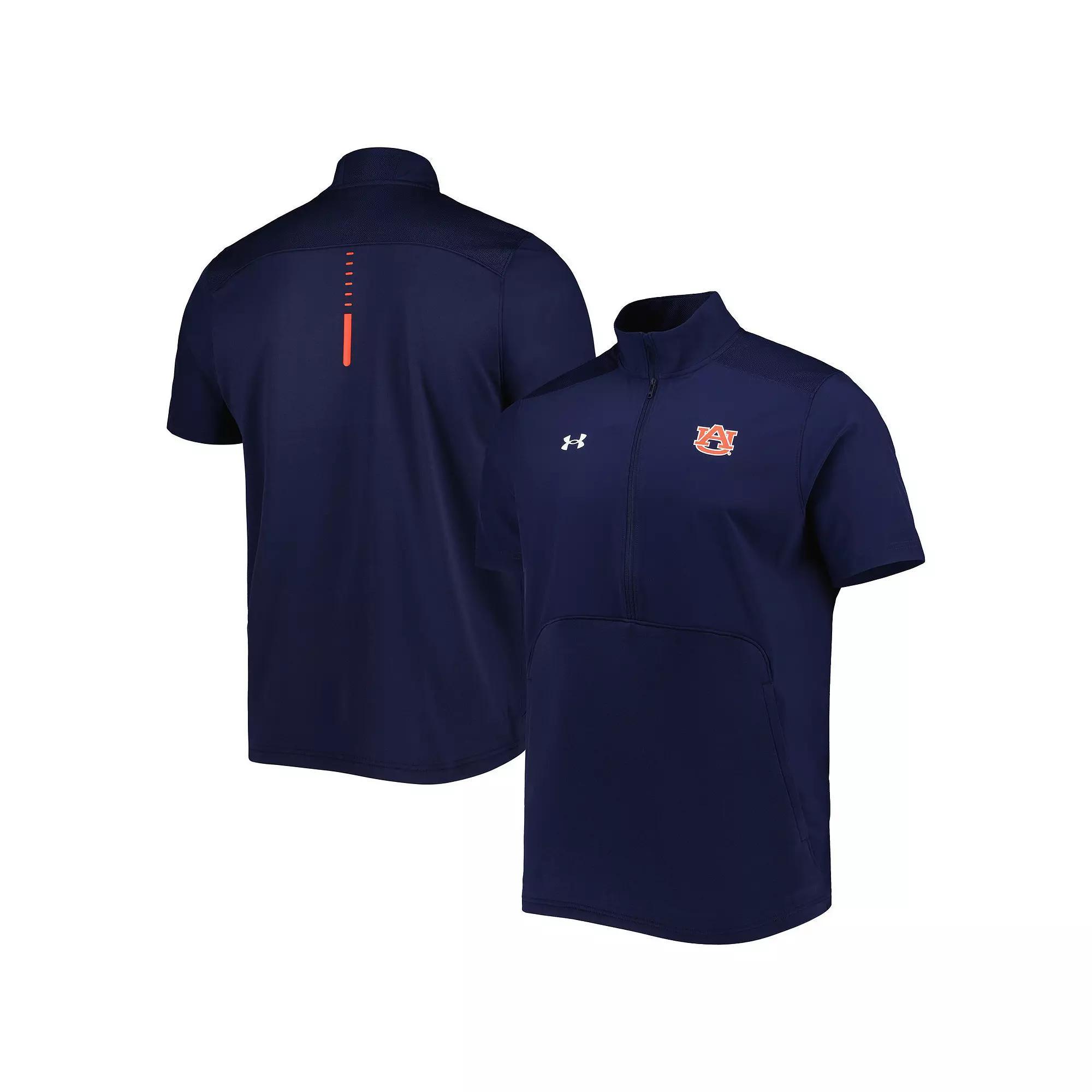 Men's Under Armour Navy Auburn Tigers Motivate 2.0 Half-Zip Jacket, Size: Medium, Blue Product Image