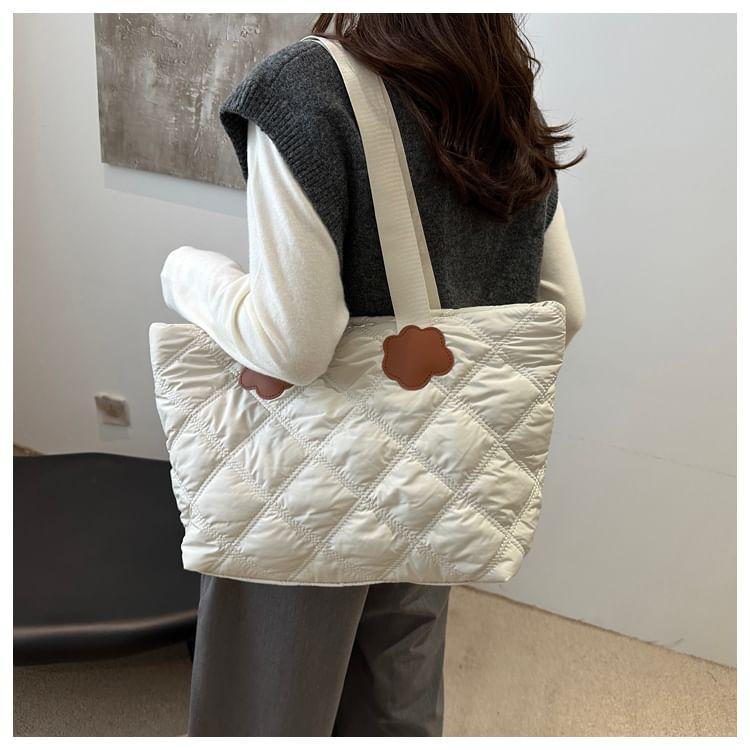 Plain Quilted Tote Bag Product Image