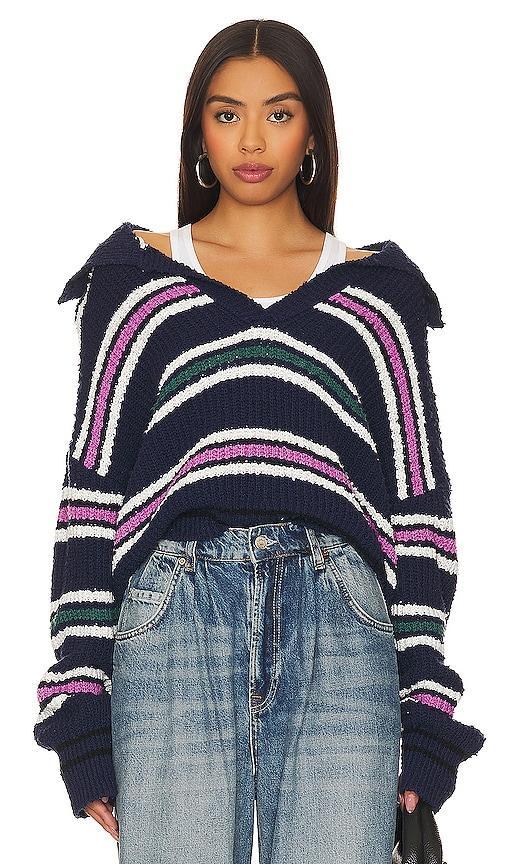 Free People Kennedy Pullover (Midnight Sail Combo) Women's Sweater Product Image