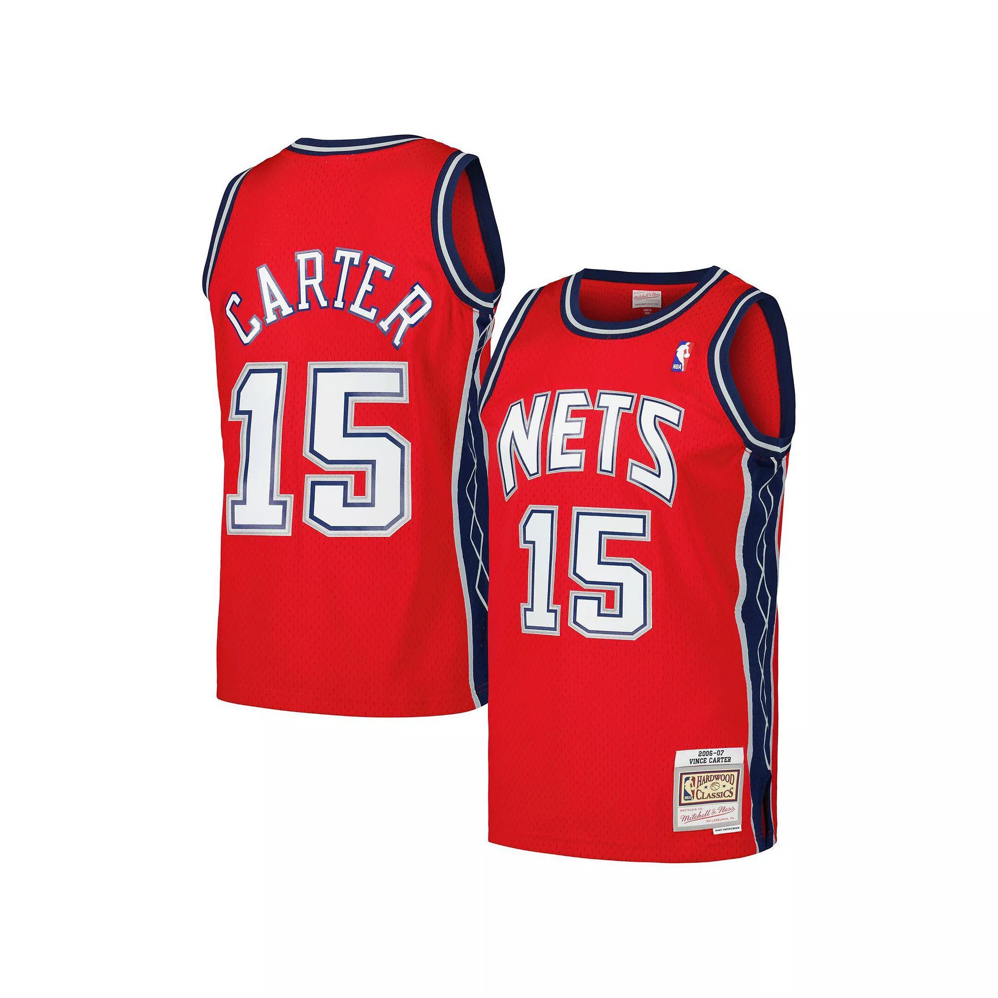 Men's Mitchell & Ness Vince Carter Red New Jersey Nets 2006/07 Hardwood Classics Swingman Jersey, Size: Small, Nba Red Product Image