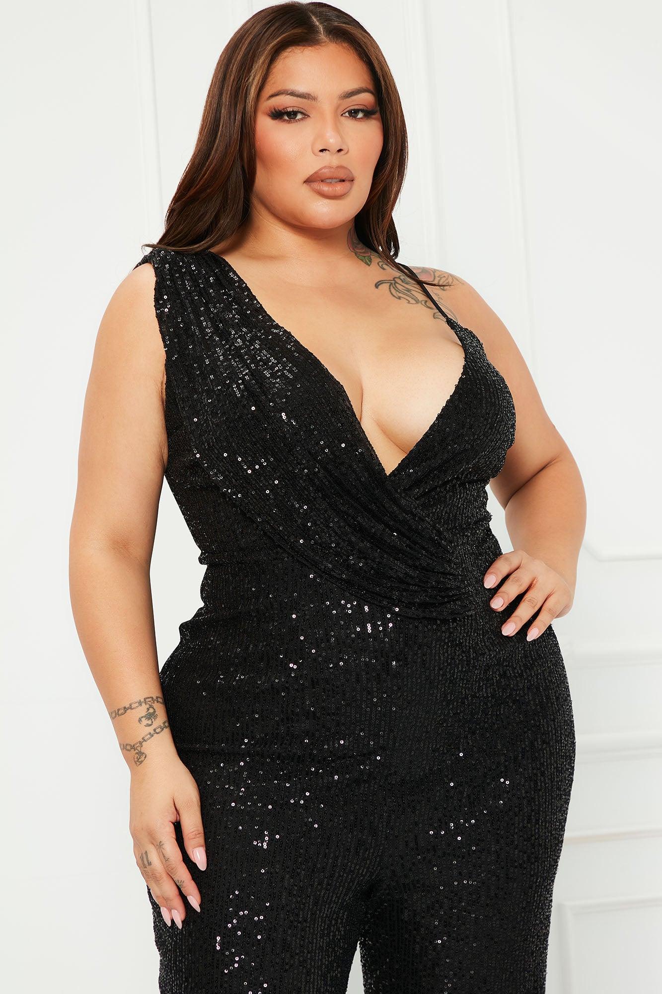Just A Party Sequin Jumpsuit - Black Product Image